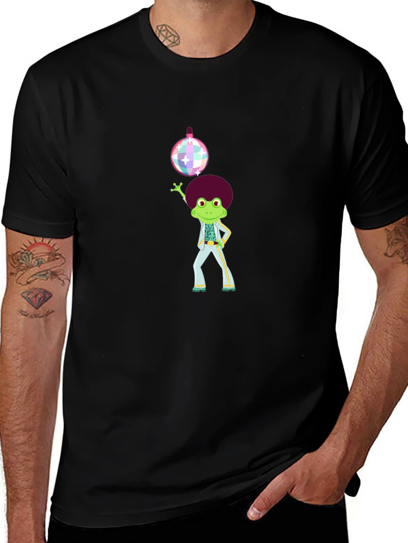 Variant 18 of Groovy Frog Disco T-Shirt - Retro Style