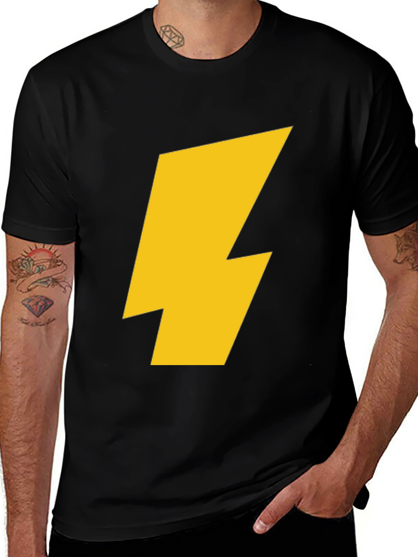 Variant 15 of Lightning Bolt Graphic Tee - Black