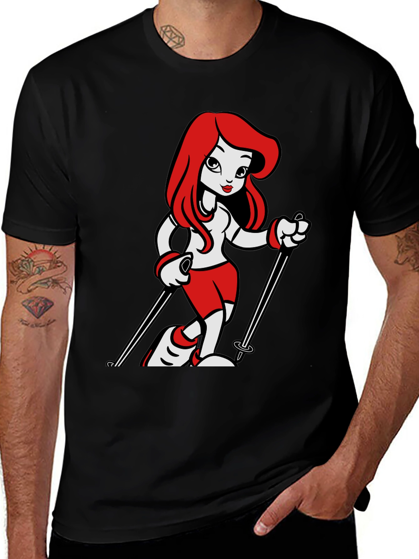 Variant 18 of Skiing Cartoon T-Shirt