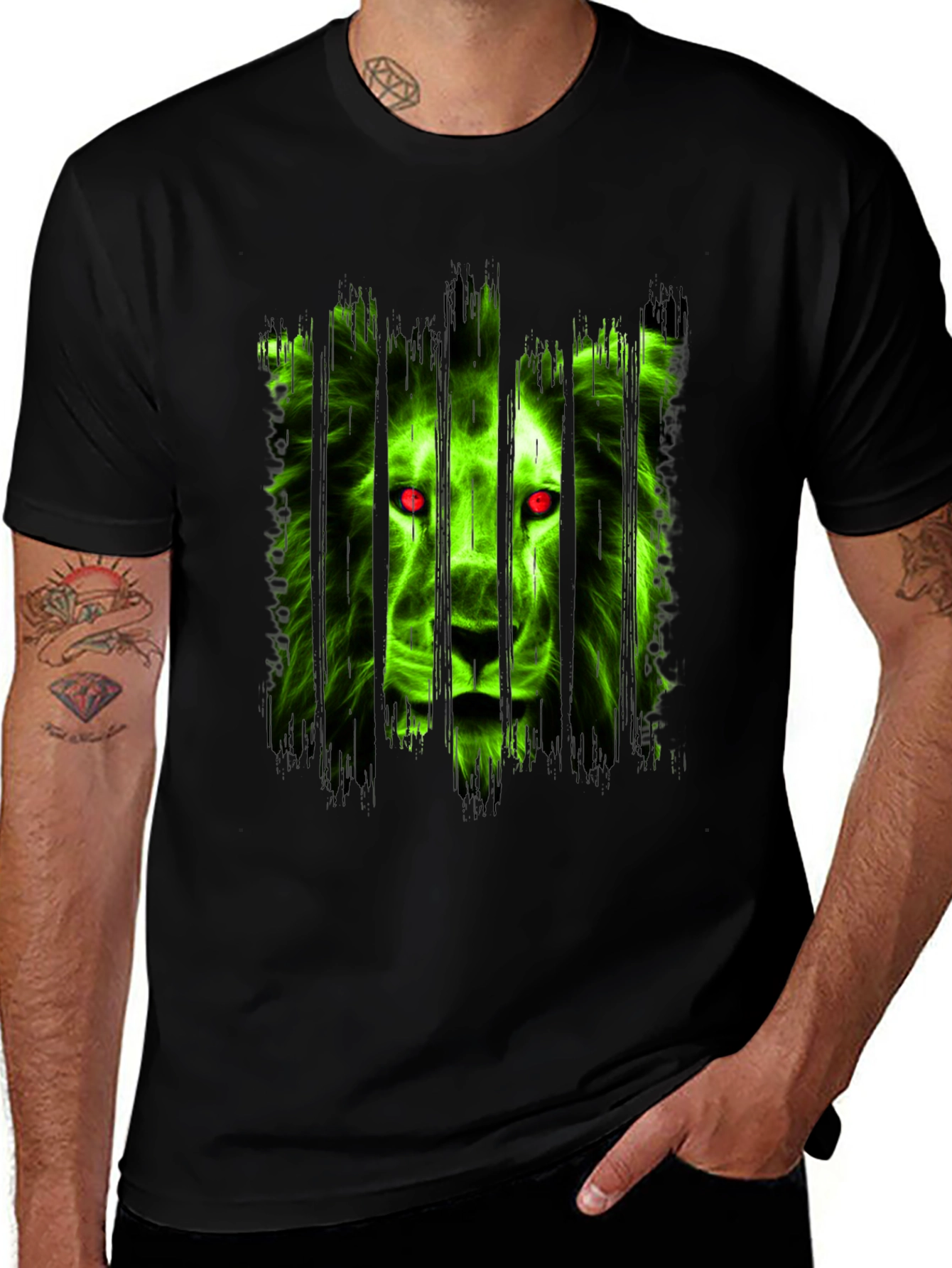 Variant 23 of Men's Black Lion Graphic T-Shirt
