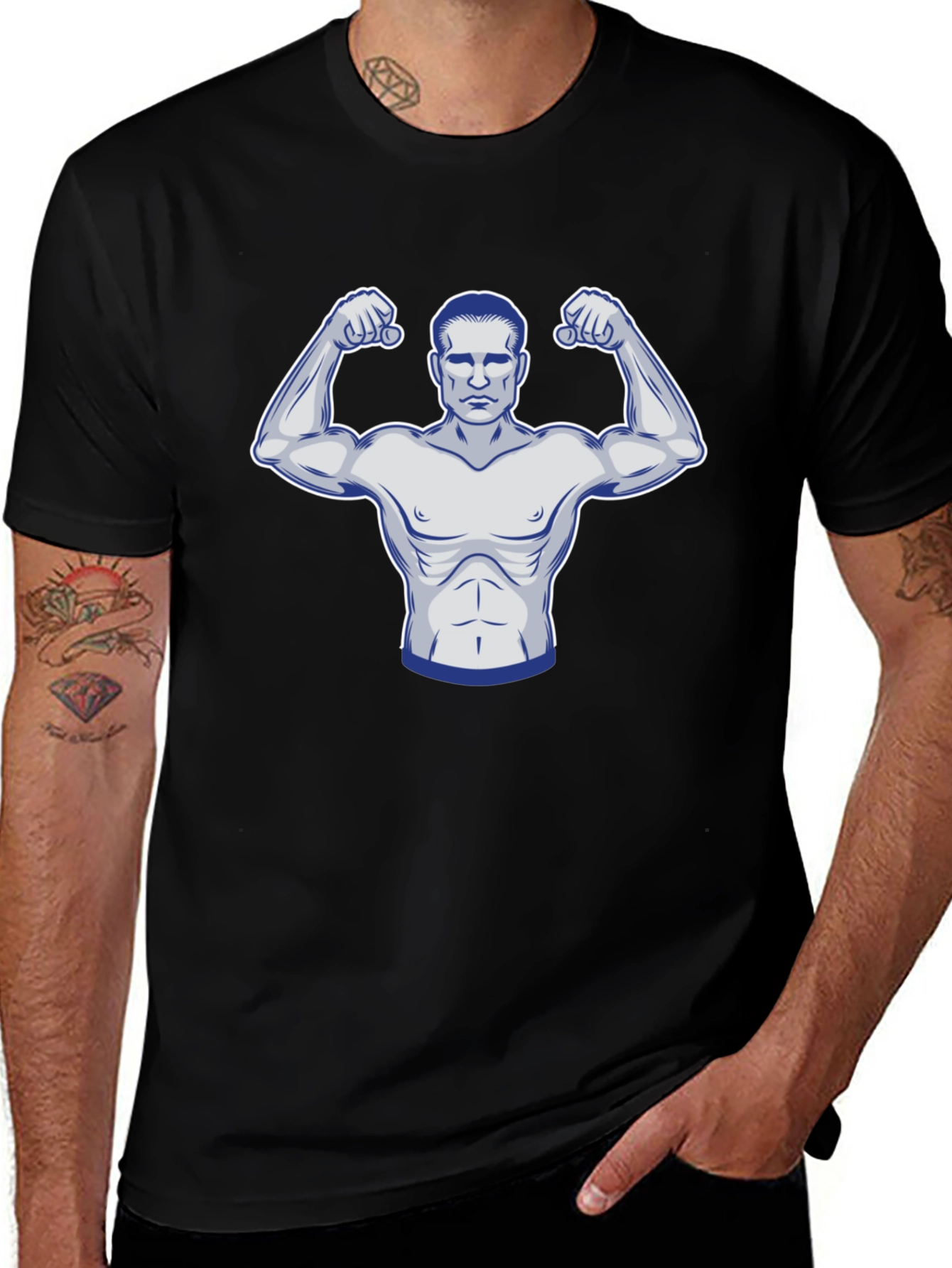Variant 17 of Muscle Man Graphic Tee - Black T-Shirt