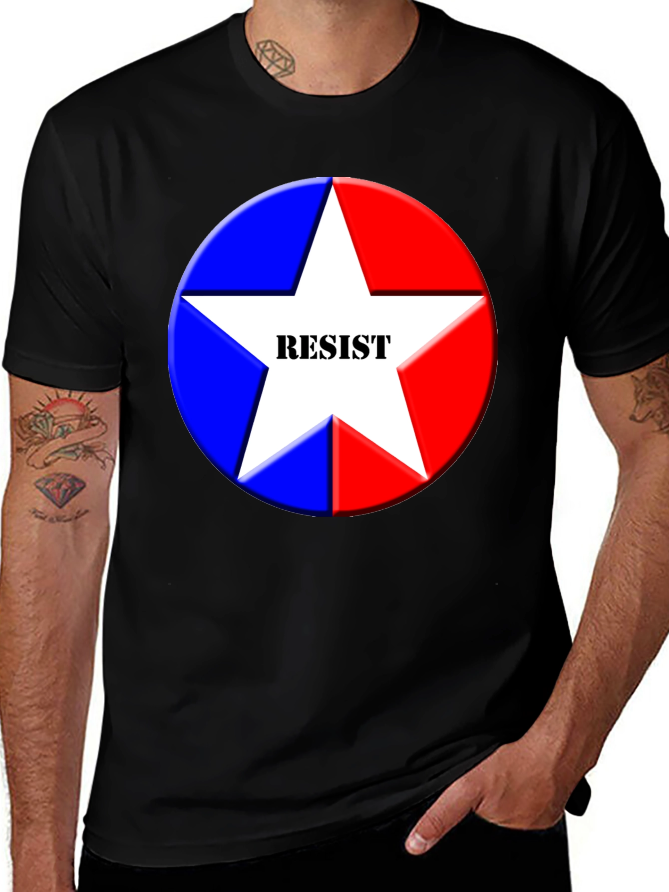 Resist Graphic Tee - Patriotic Star Design