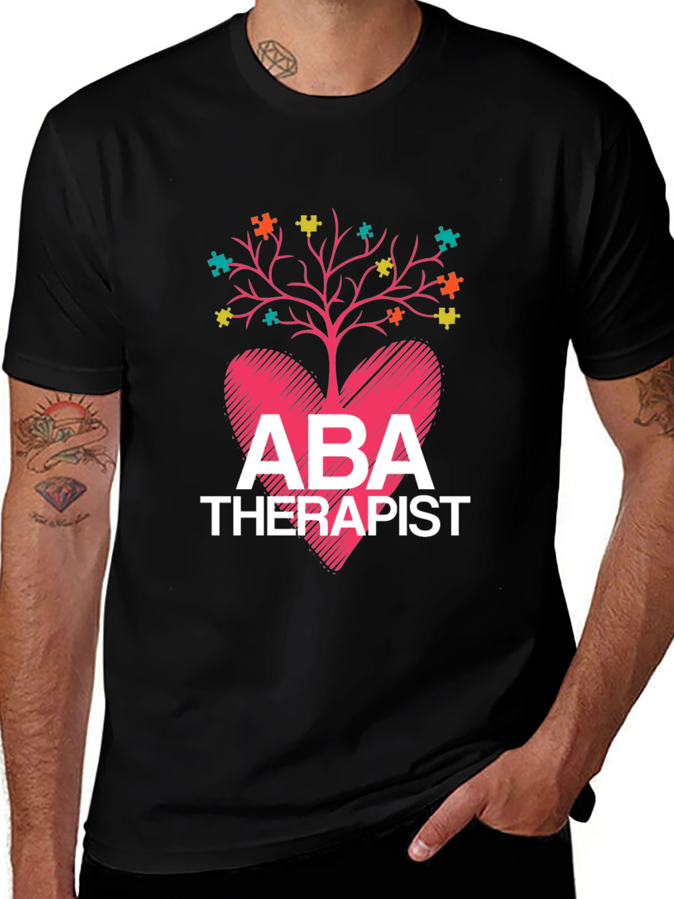 ABA Therapist Heart Tree T-Shirt