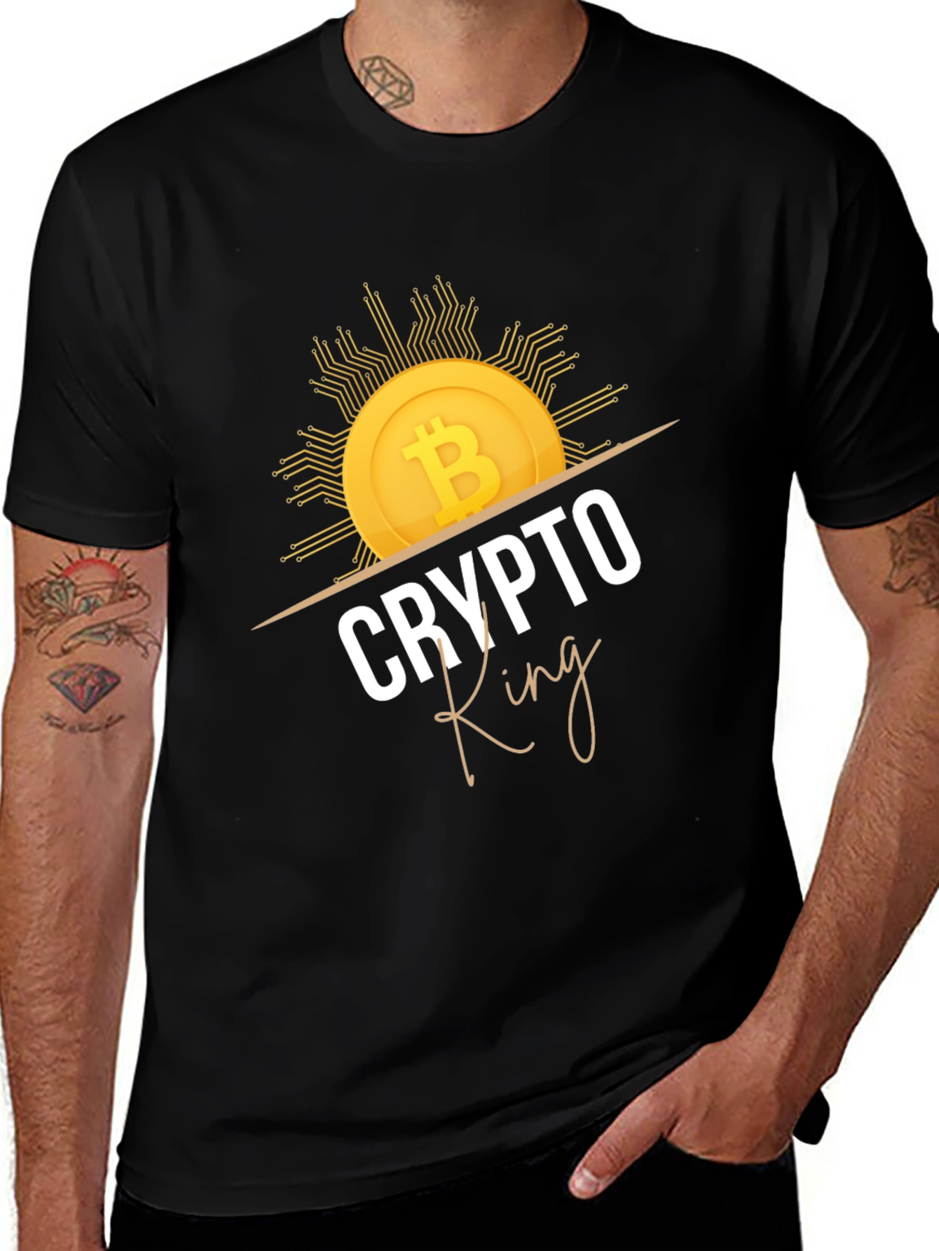 Crypto King Bitcoin T-Shirt - Black Graphic Tee