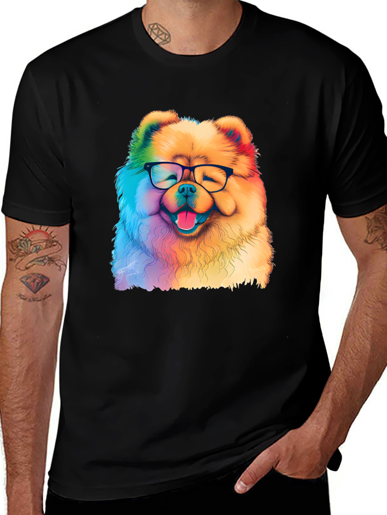 Variant 20 of Rainbow Dog Glasses T-Shirt