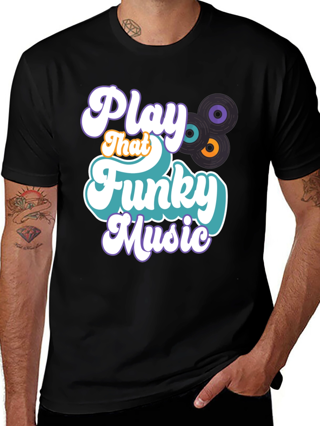 Variant 2 of Play That Funky Music Black Cotton T-Shirt