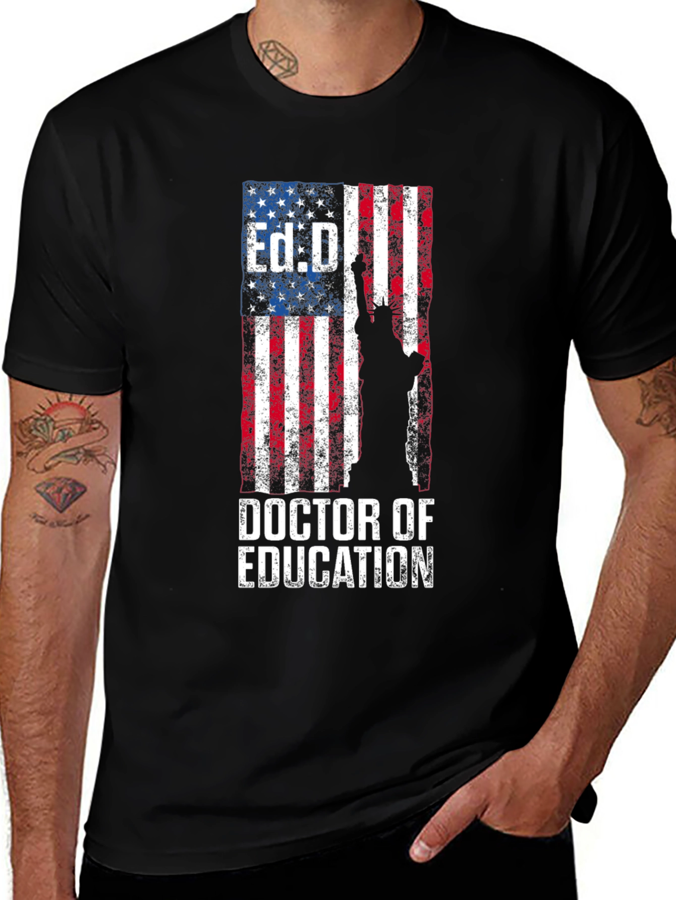 Ed.D. Doctor of Education American Flag T-Shirt