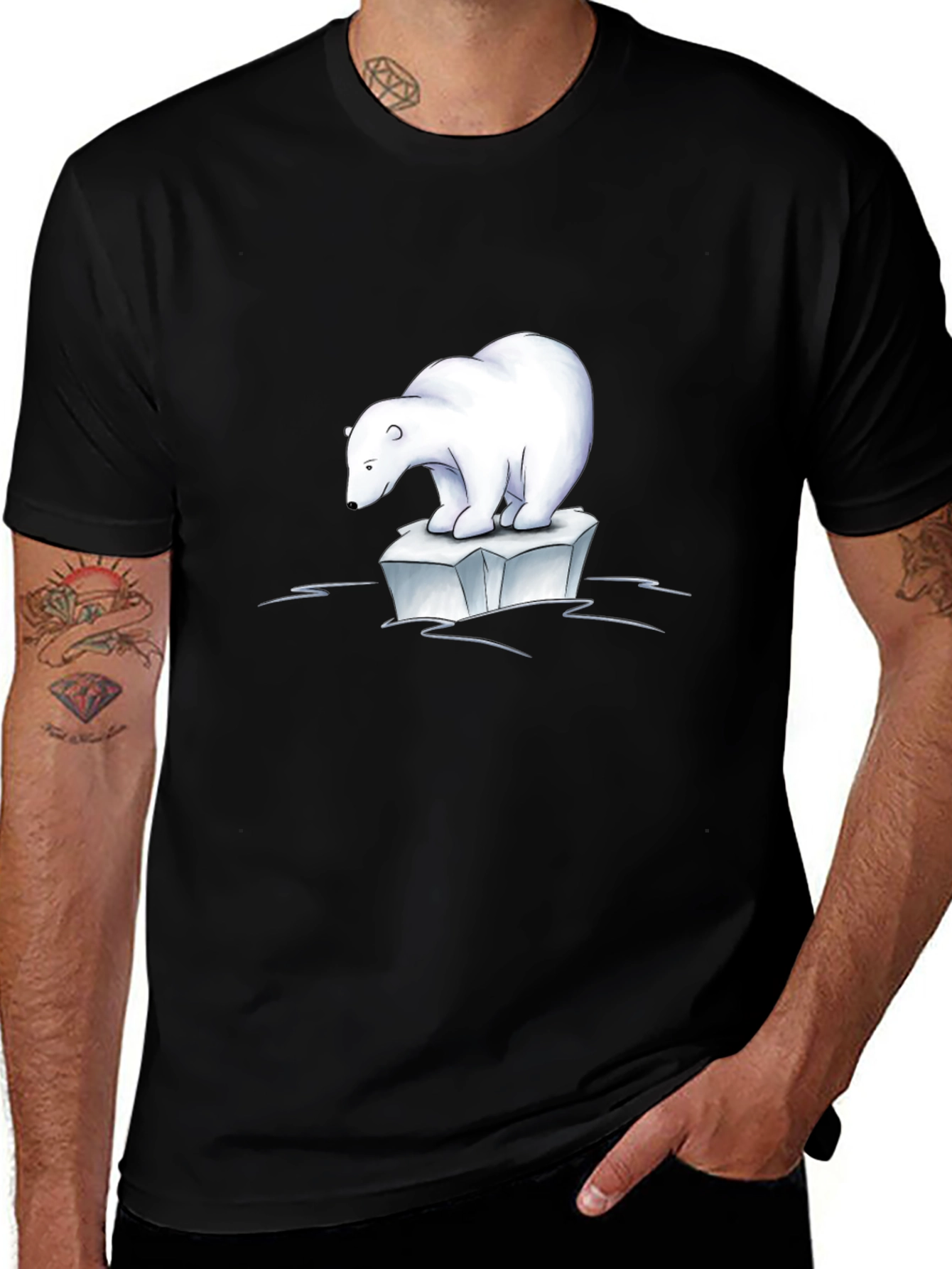 Variant 28 of Polar Bear Iceberg Graphic Tee - Black