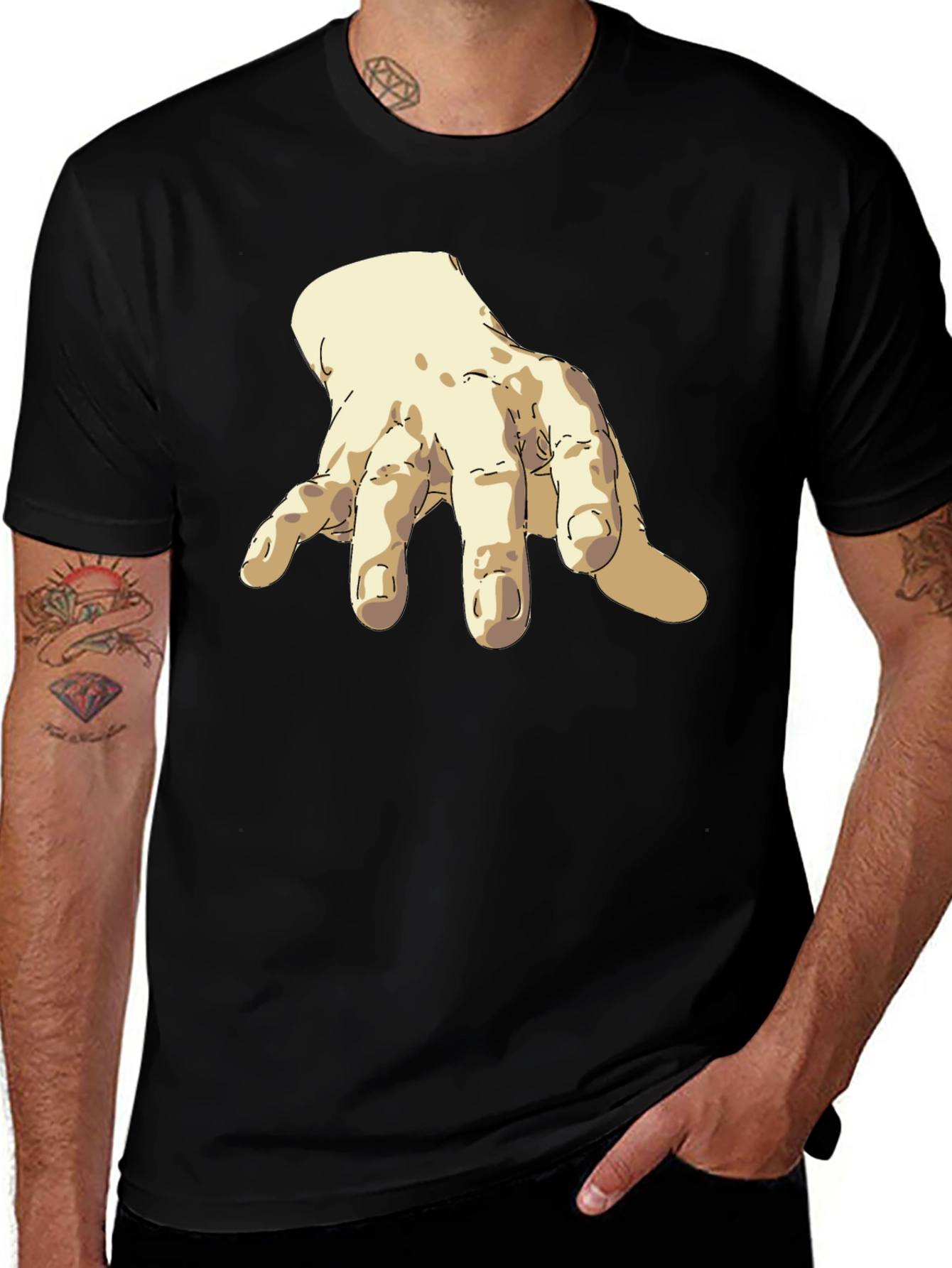 Variant 28 of Artistic Hand Graphic Black T-Shirt