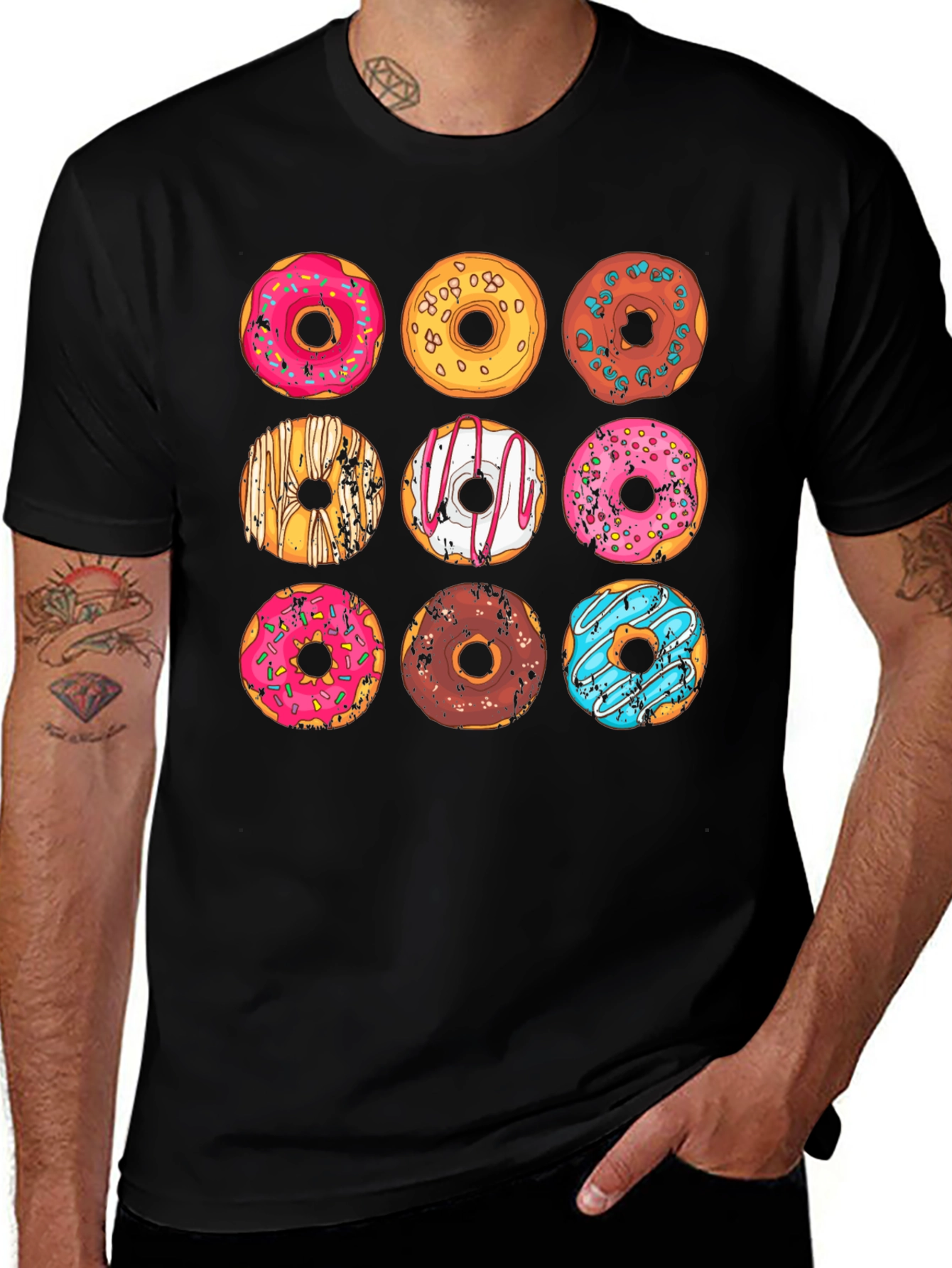 Variant 14 of Donut Graphic T-Shirt - Sweet Treat Style!
