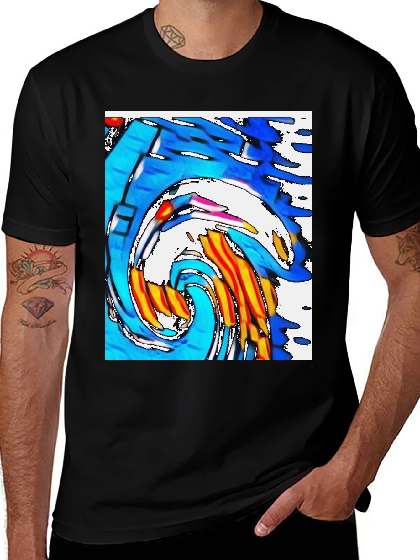 Variant 5 of Abstract Art Graphic Tee - Modern Style
