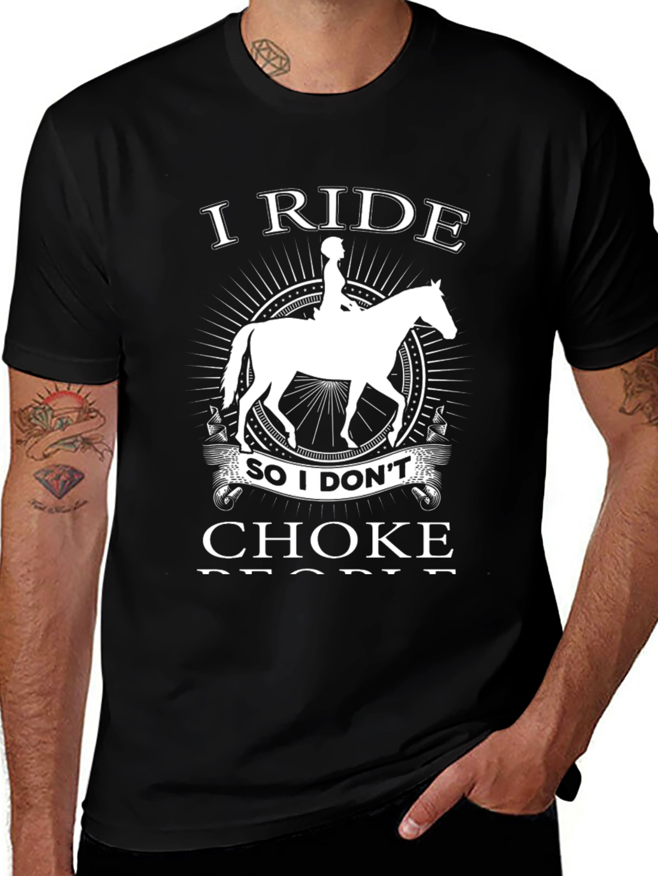 Variant 12 of I Ride So I Don't Choke People Graphic Tee