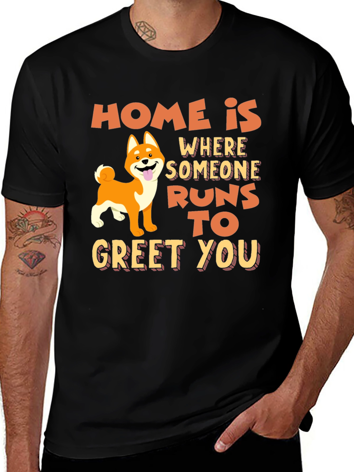 Home Is Where Dog Runs to Greet You T-Shirt