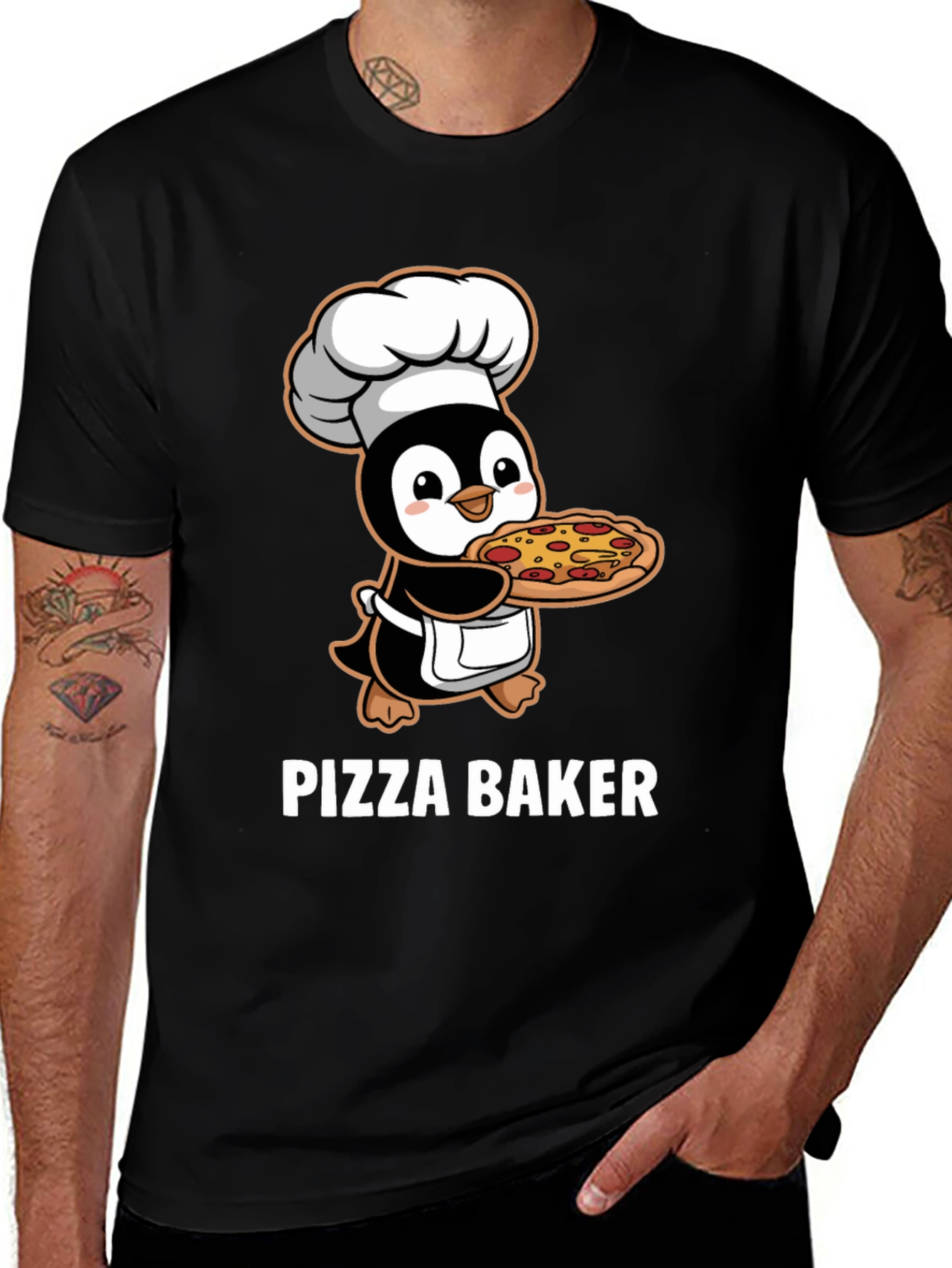 Variant 17 of Pizza Baker Penguin T-Shirt