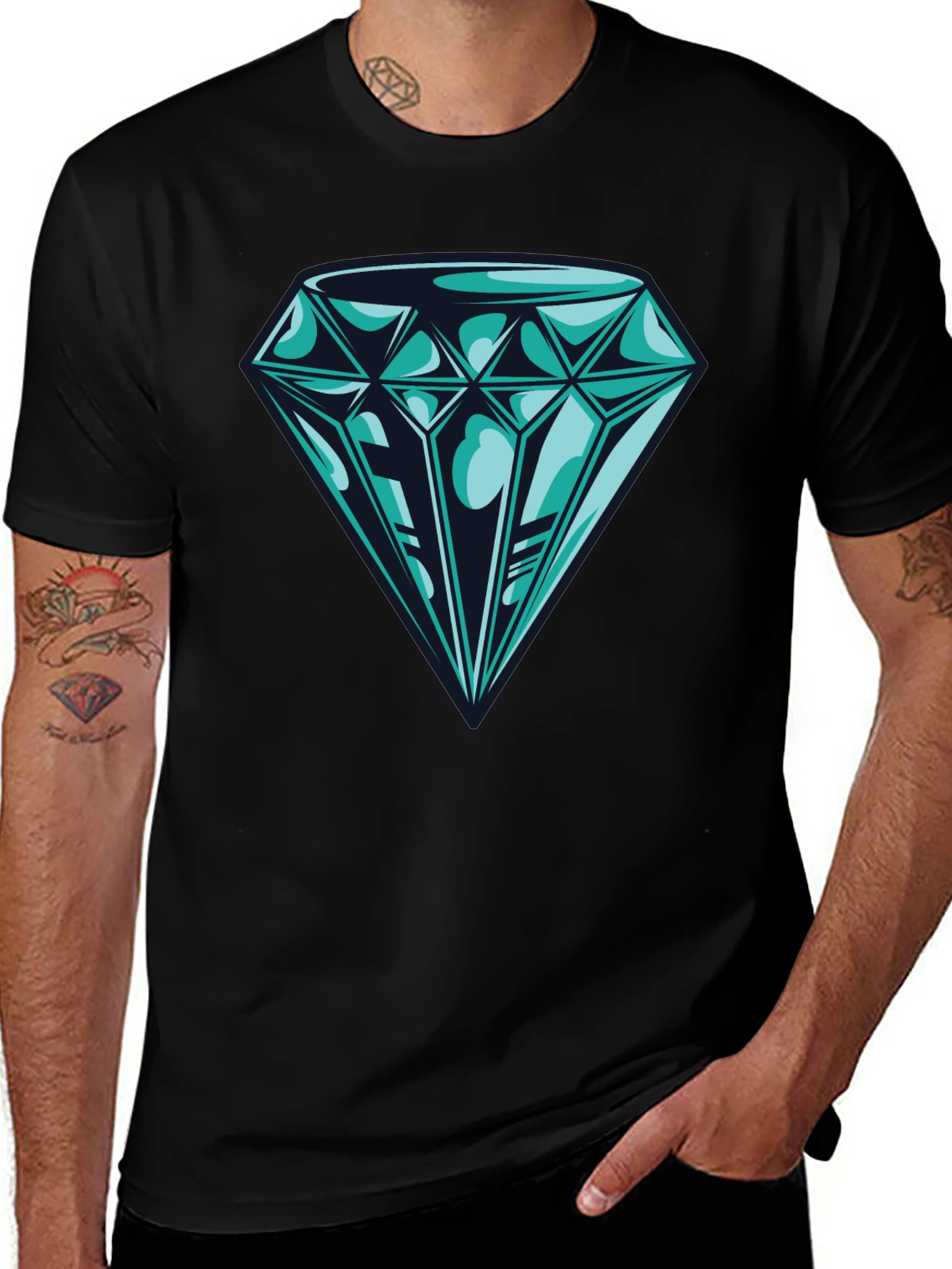 Variant 17 of Diamond Graphic Black T-Shirt