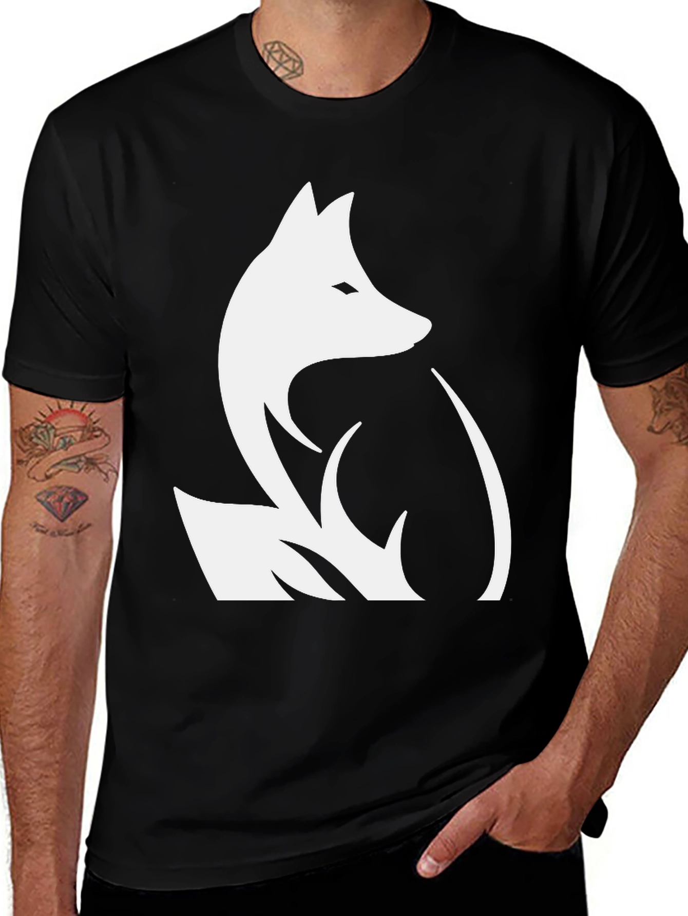 Variant 9 of Fox Graphic Tee - Stylish Black T-Shirt for Men