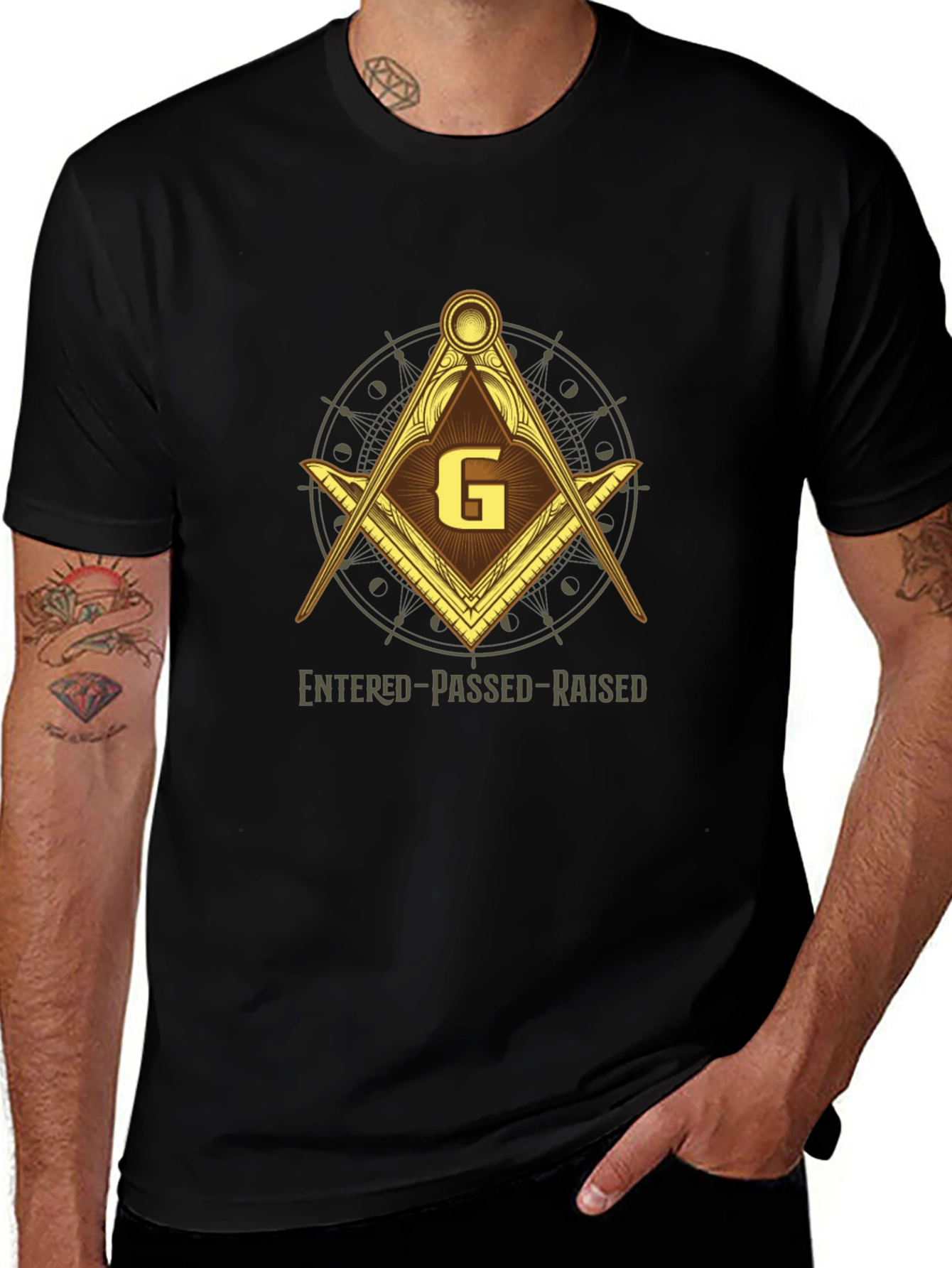Masonic Compass & Square Graphic Tee - Entered Passed Raised