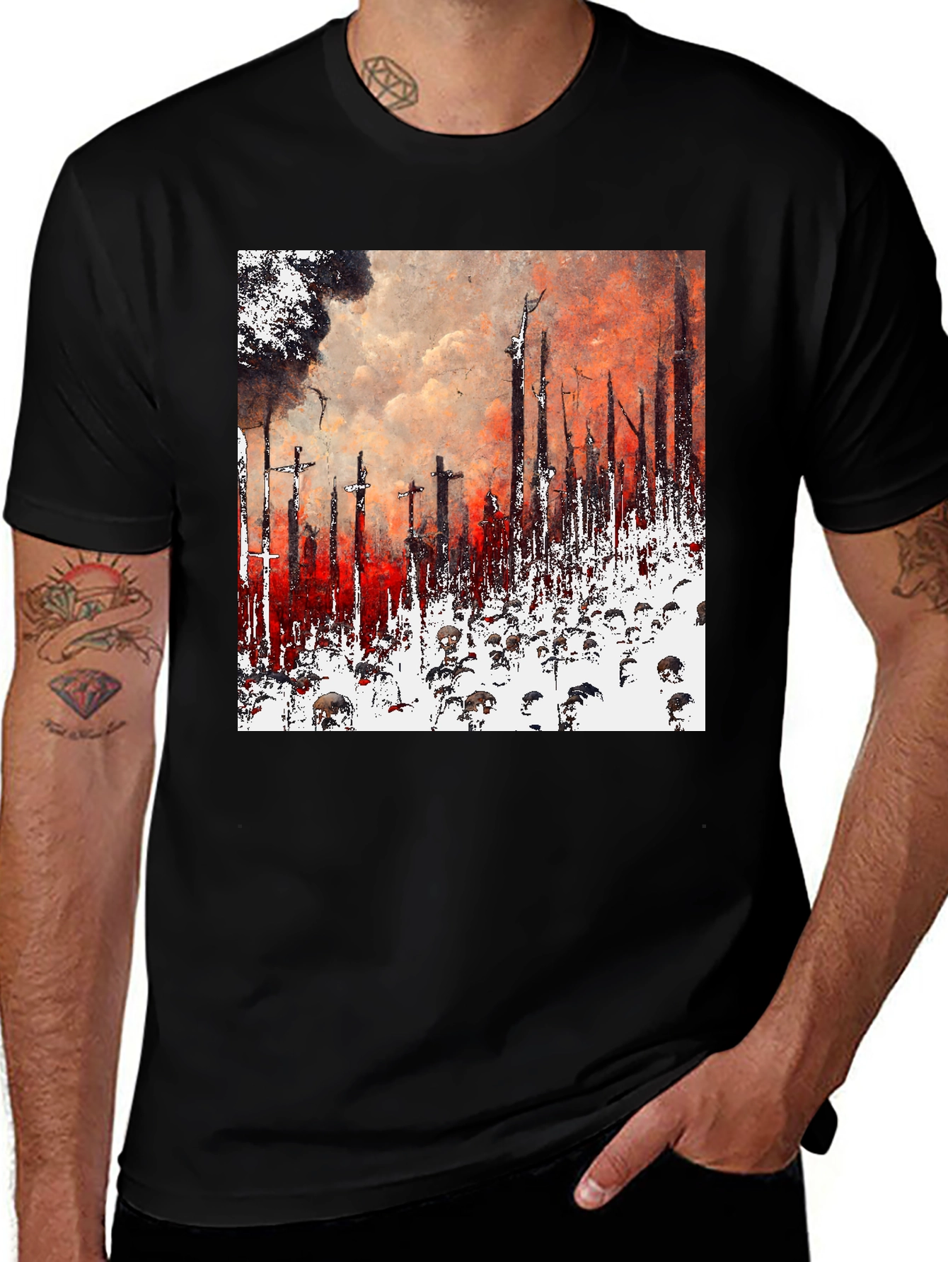Variant 18 of Apocalyptic Vision Graphic Tee - Unique Artistic Design