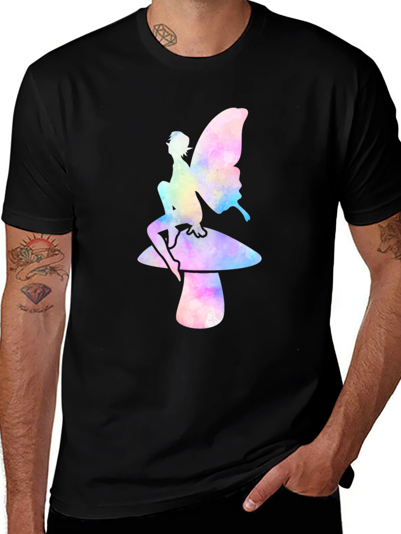 Variant 24 of Fairy on Mushroom T-Shirt - Mystical Graphic Tee