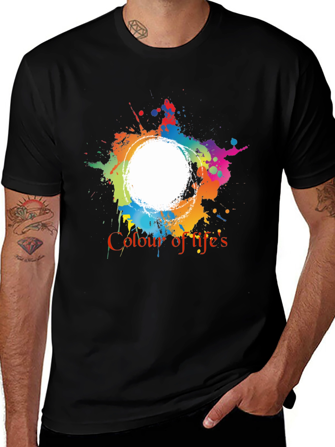 Variant 23 of Colorful Life T-Shirt - Artistic Graphic Tee