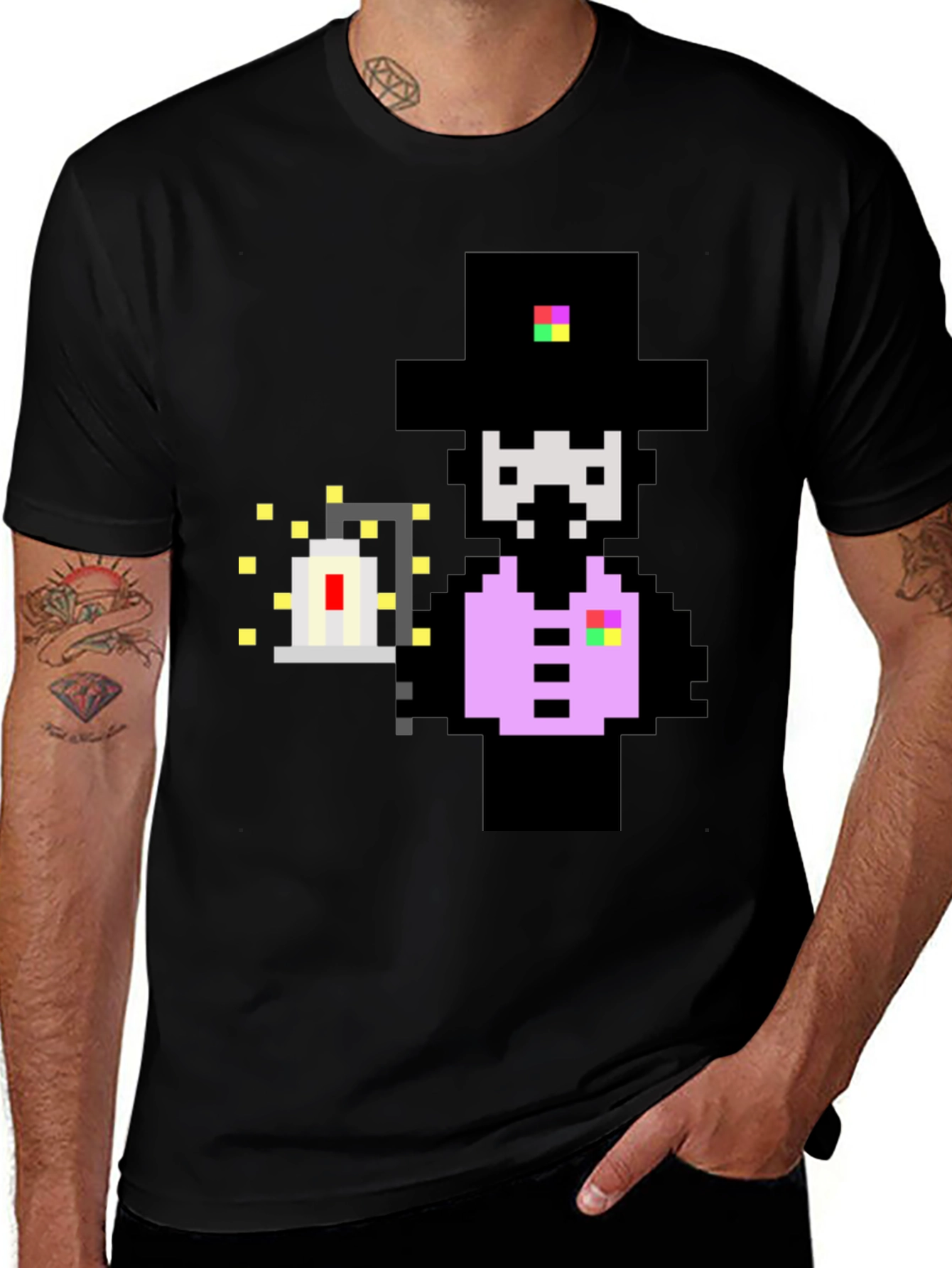 Pixel Plague Doctor T-Shirt - Retro Gamer Style