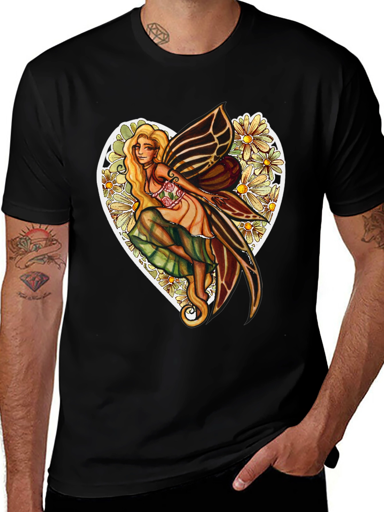 Variant 10 of Floral Fairy Heart Graphic T-Shirt