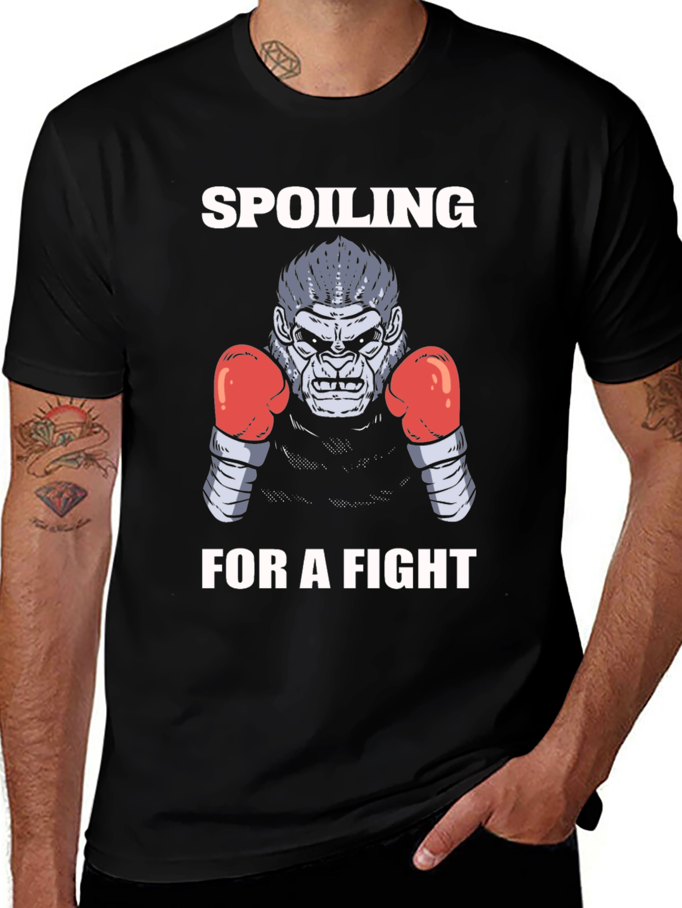 Variant 19 of Spoiling for a Fight Gorilla Boxing T-Shirt