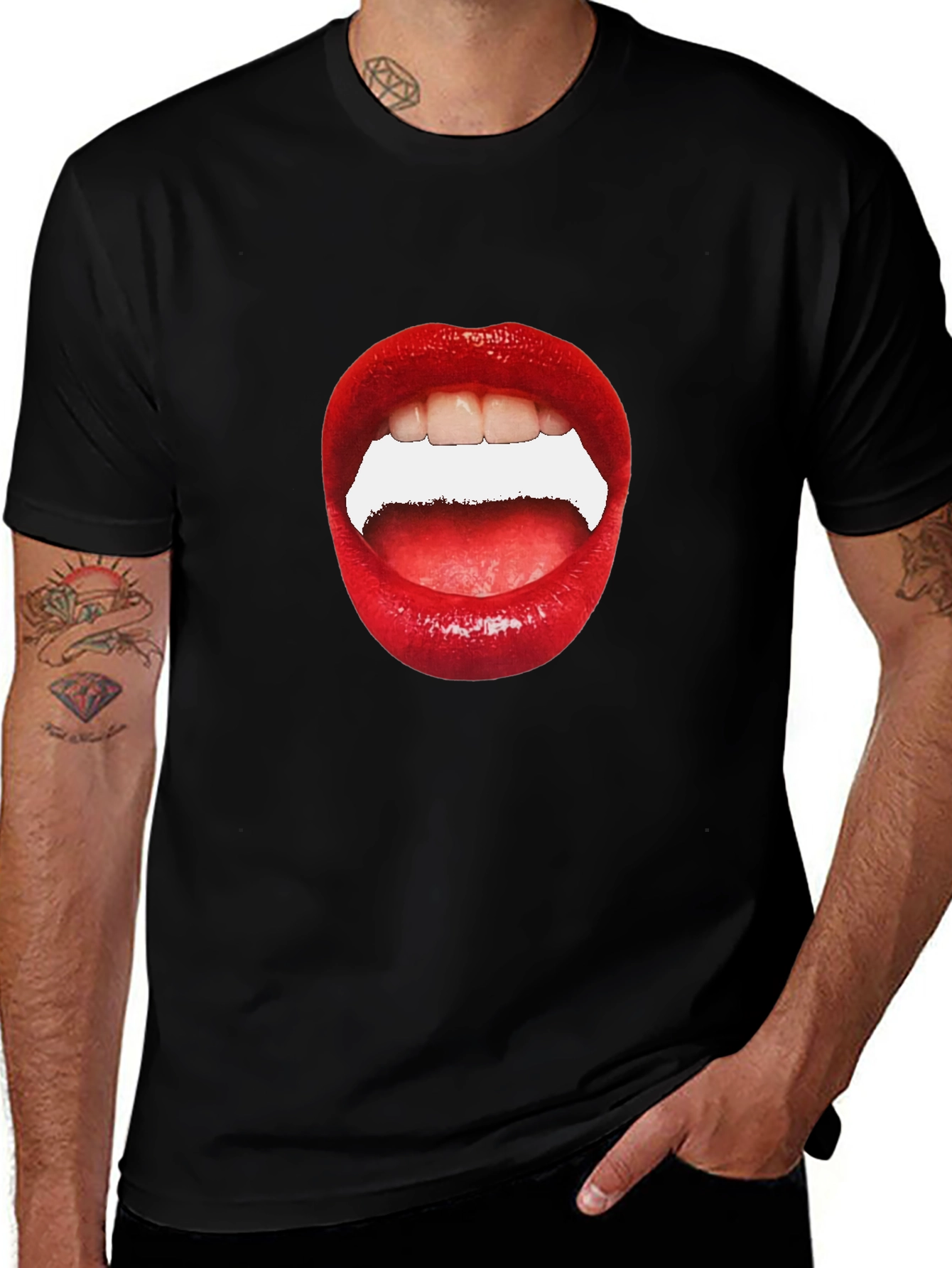 Variant 23 of Bold Lip Graphic Tee - Black Unisex T-Shirt