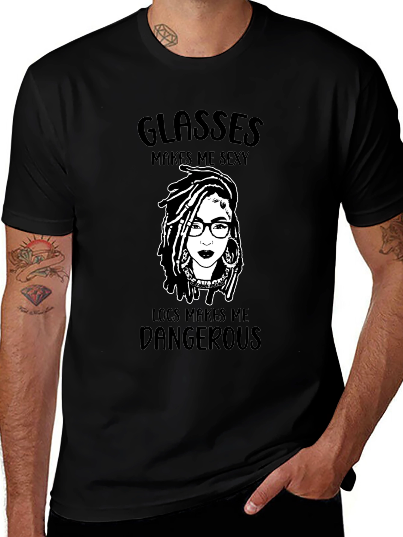 Glasses & Locs Tee - Sexy & Dangerous
