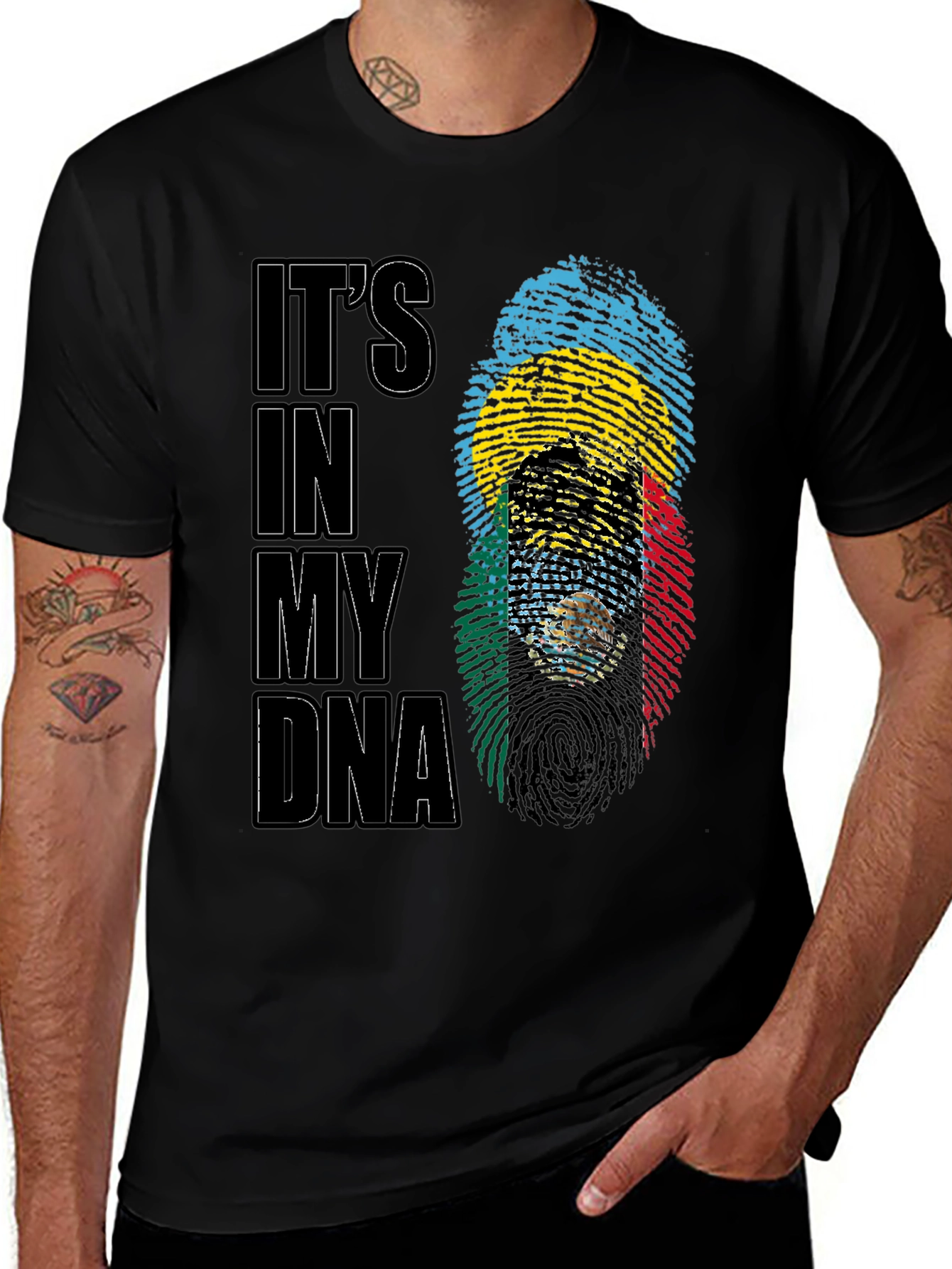 It's In My DNA T-Shirt - Flag Fingerprint Design