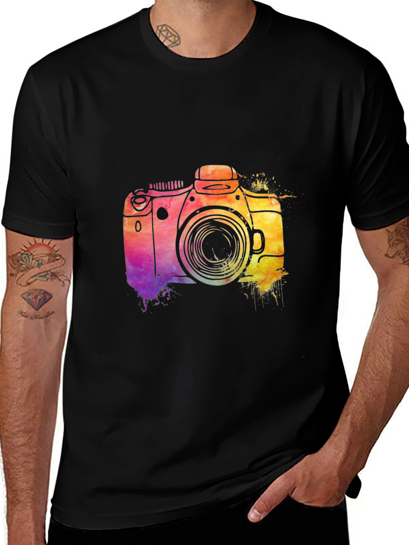 Variant 14 of Watercolor Camera Graphic T-Shirt