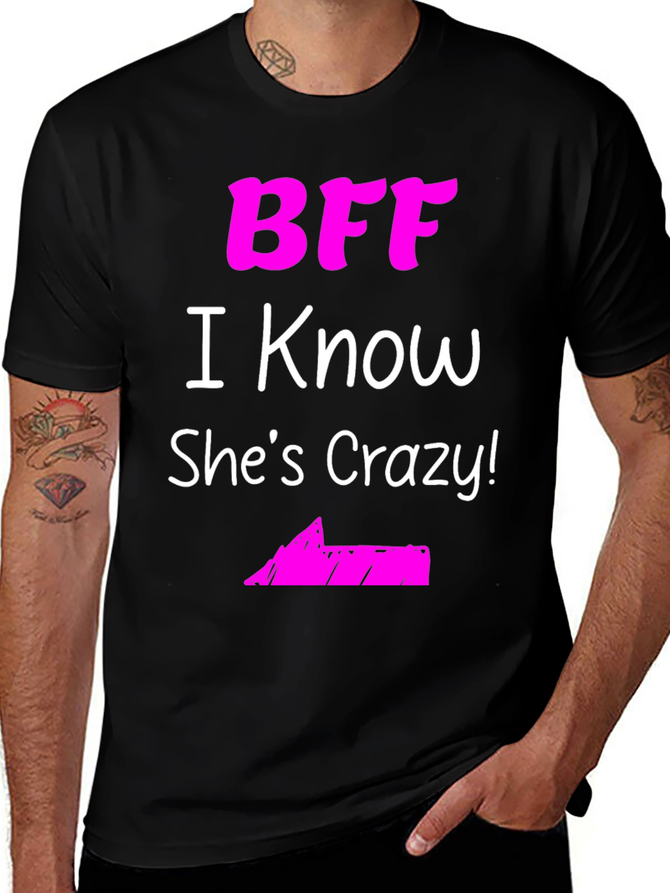 Variant 25 of BFF She's Crazy! Black Graphic Tee