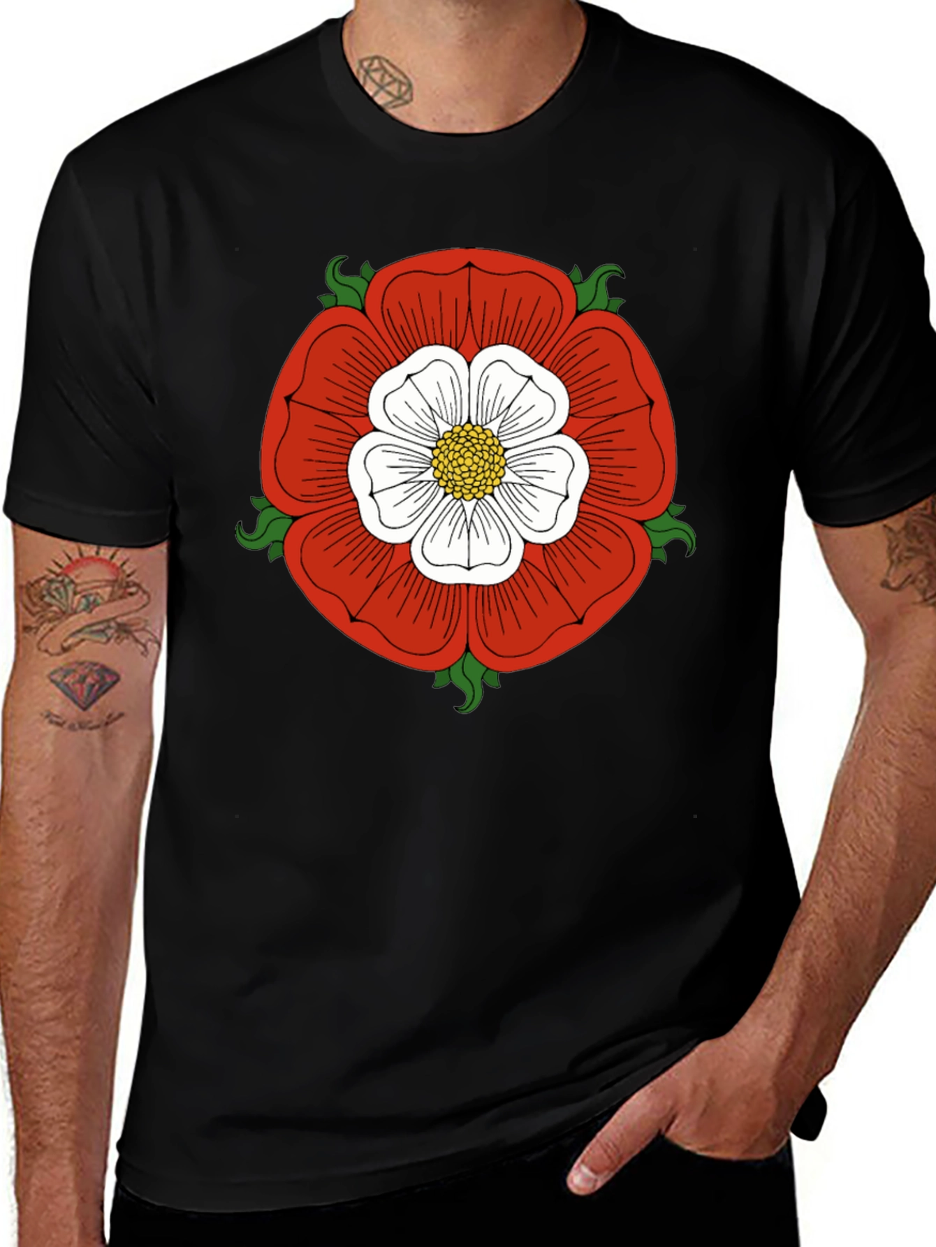 Variant 28 of English Rose Graphic Tee - Classic Design