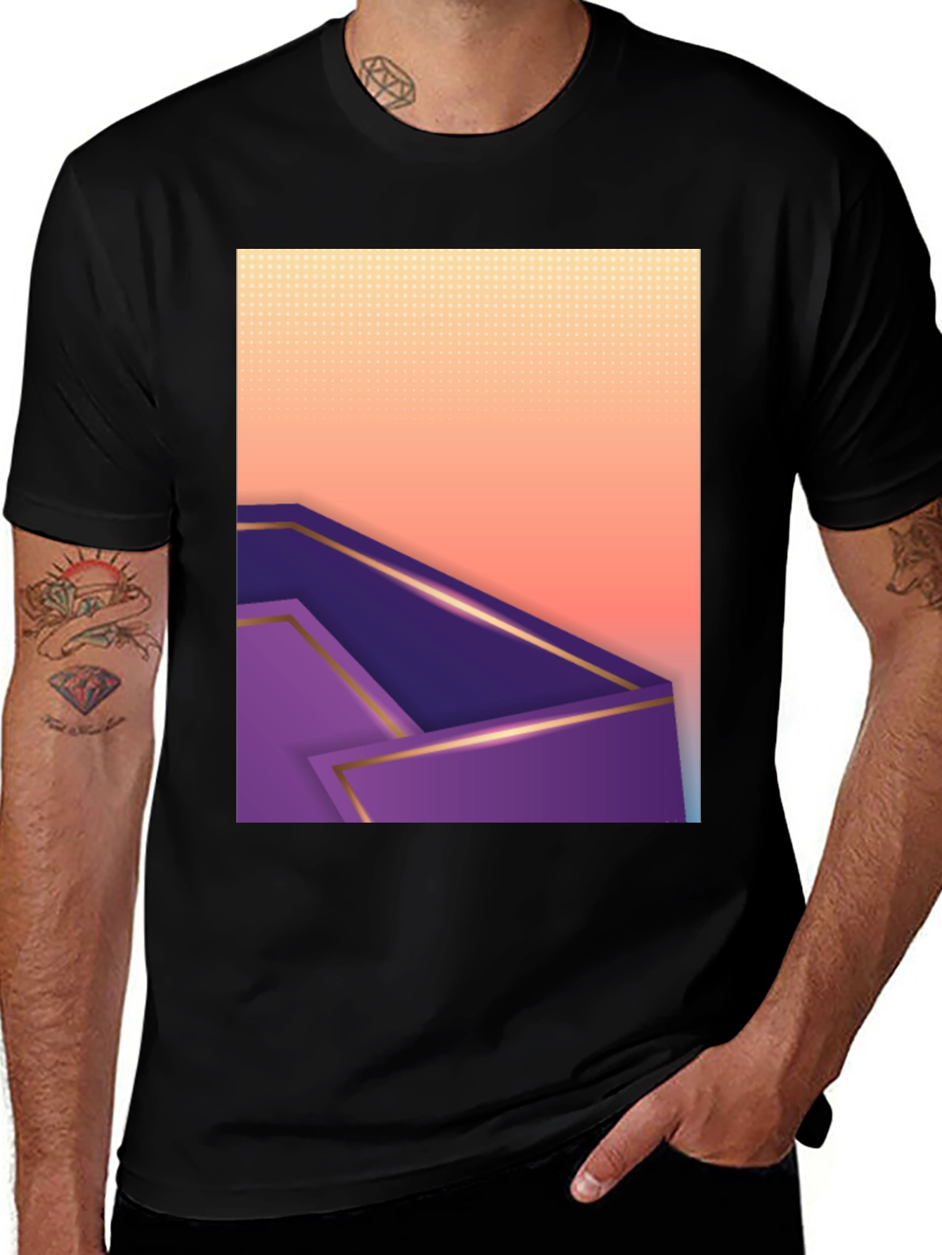 Variant 20 of Geometric Gradient Tee - Modern Style