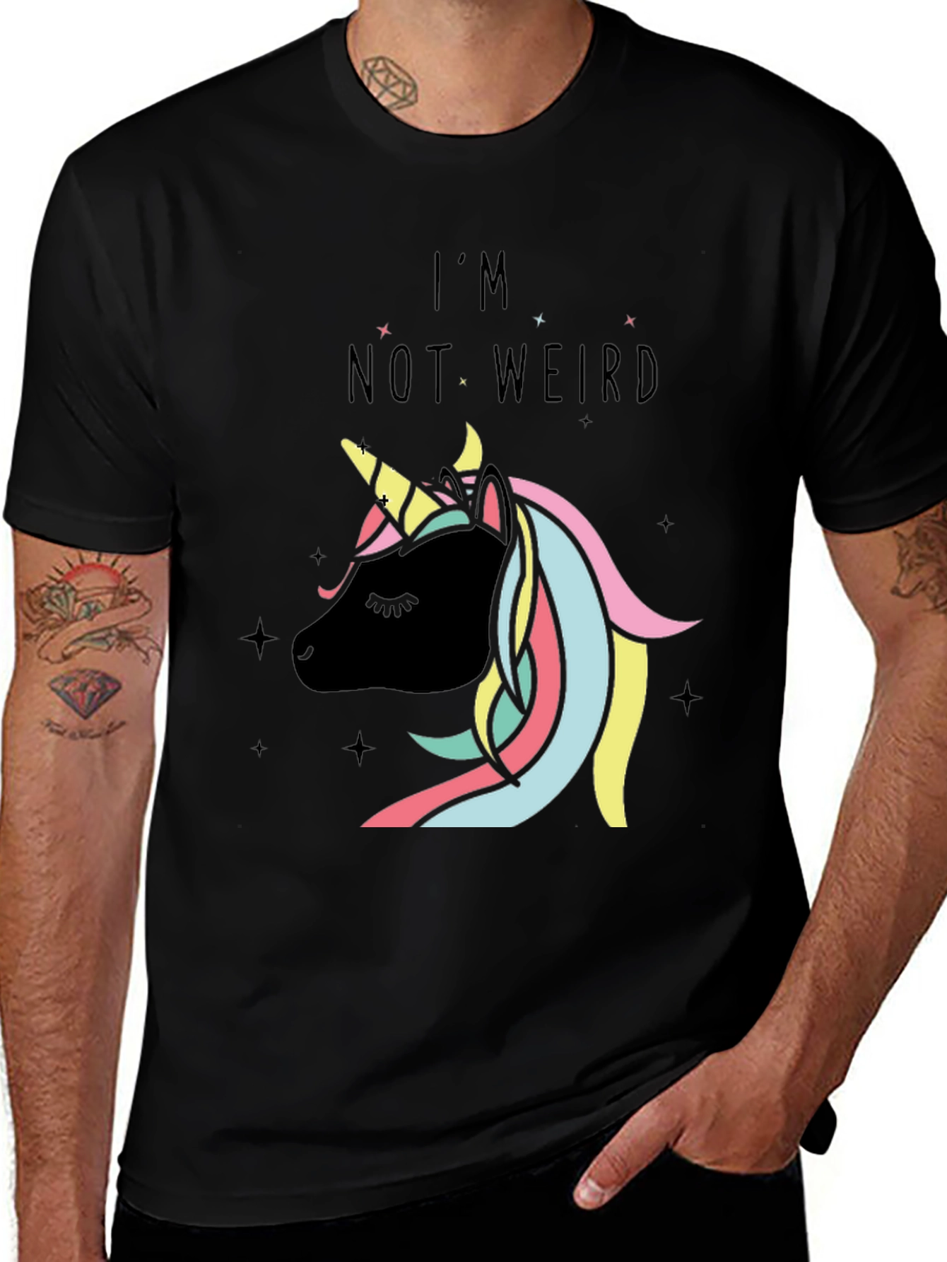 Variant 25 of I'm Not Weird Unicorn T-Shirt - Black Graphic Tee