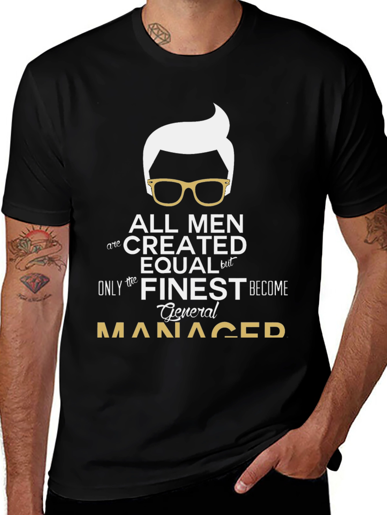 Variant 28 of Finest General Manager T-Shirt - Black Cotton Tee