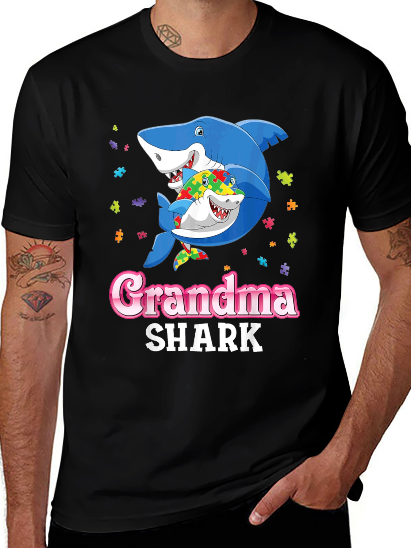 Variant 26 of Grandma Shark Autism Awareness T-Shirt