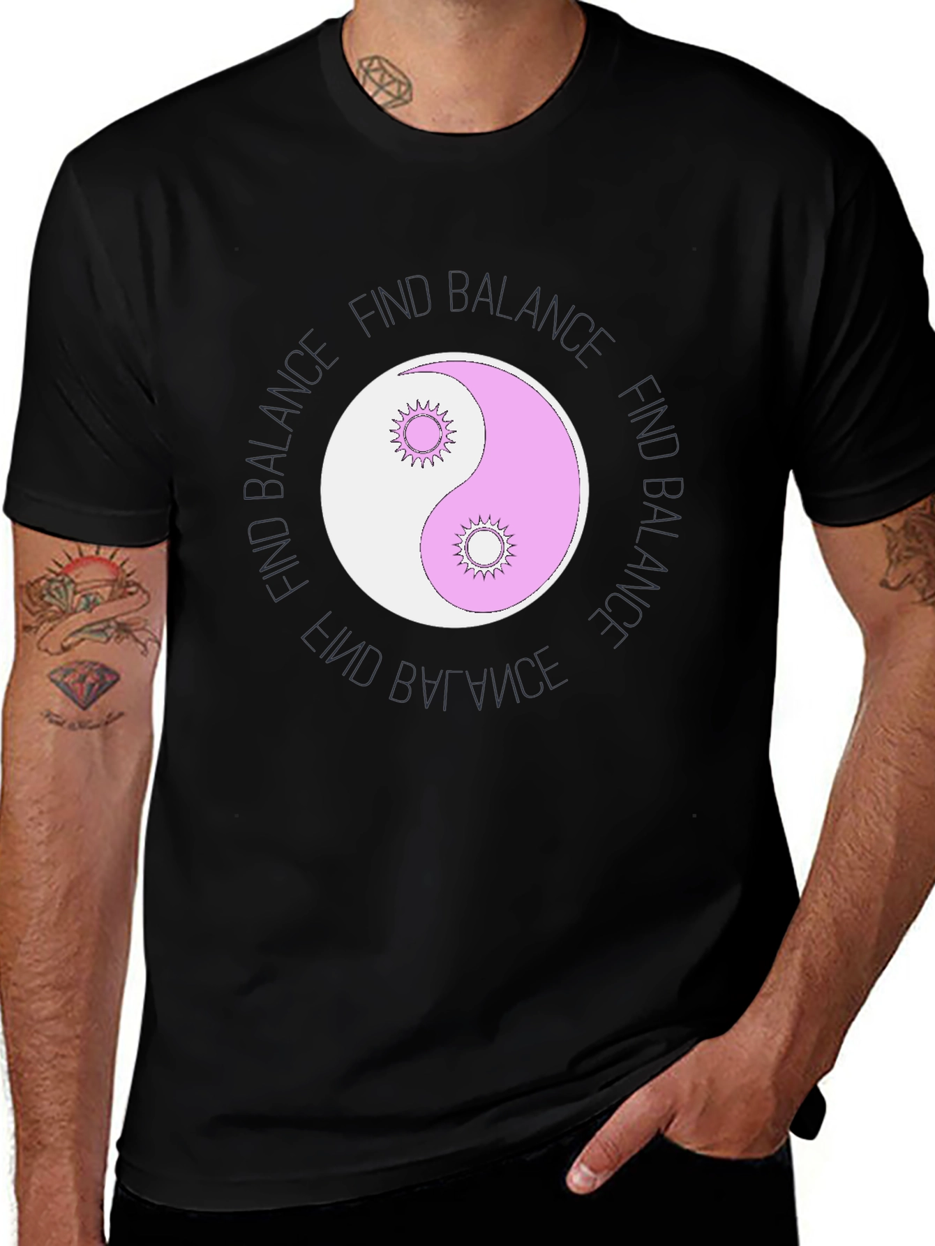 Find Balance Graphic T-Shirt - Yin Yang Design