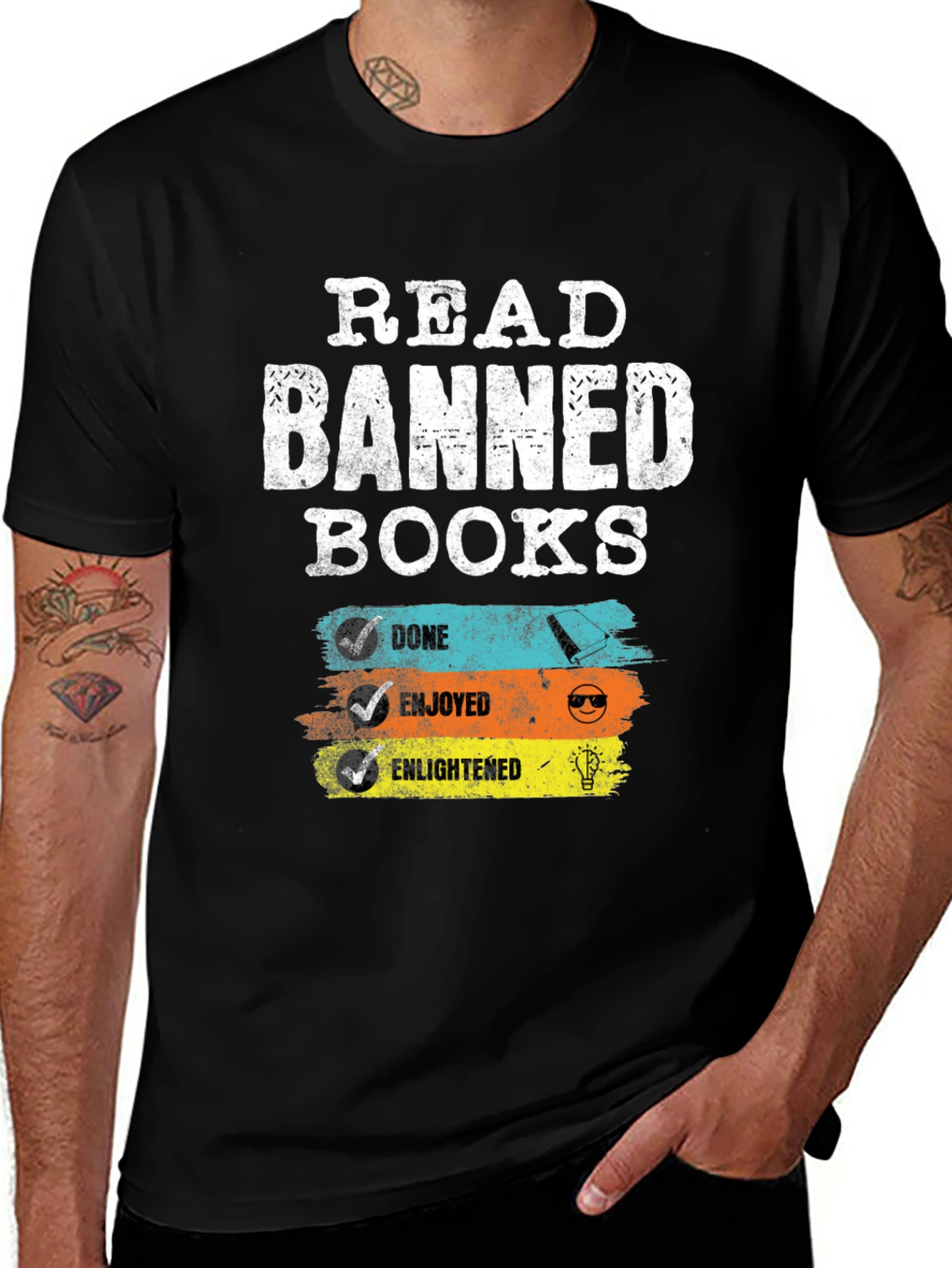 Variant 6 of Read Banned Books T-Shirt: Done, Enjoyed, Enlightened