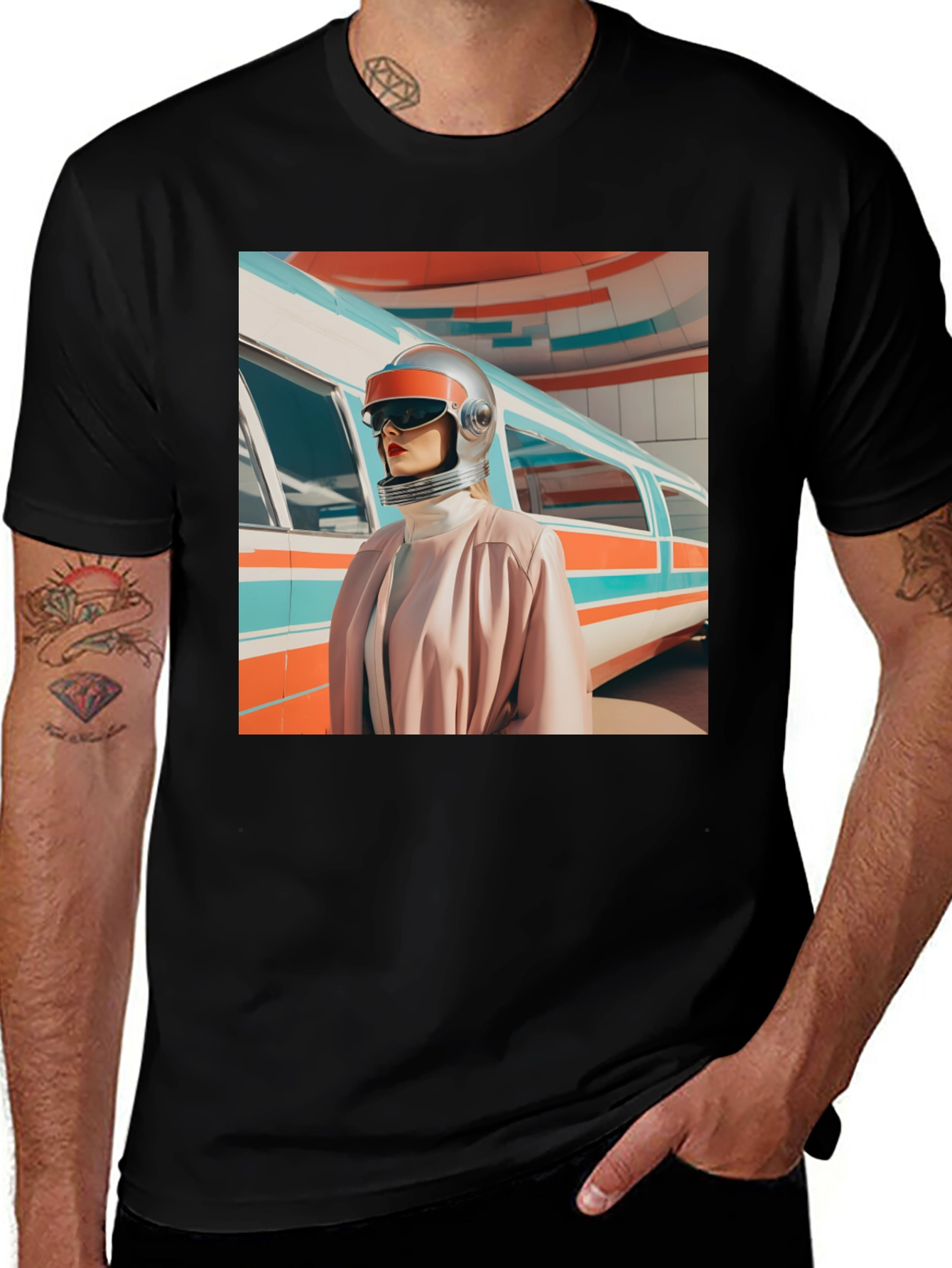 Variant 11 of Retro-Futuristic Fashion T-Shirt