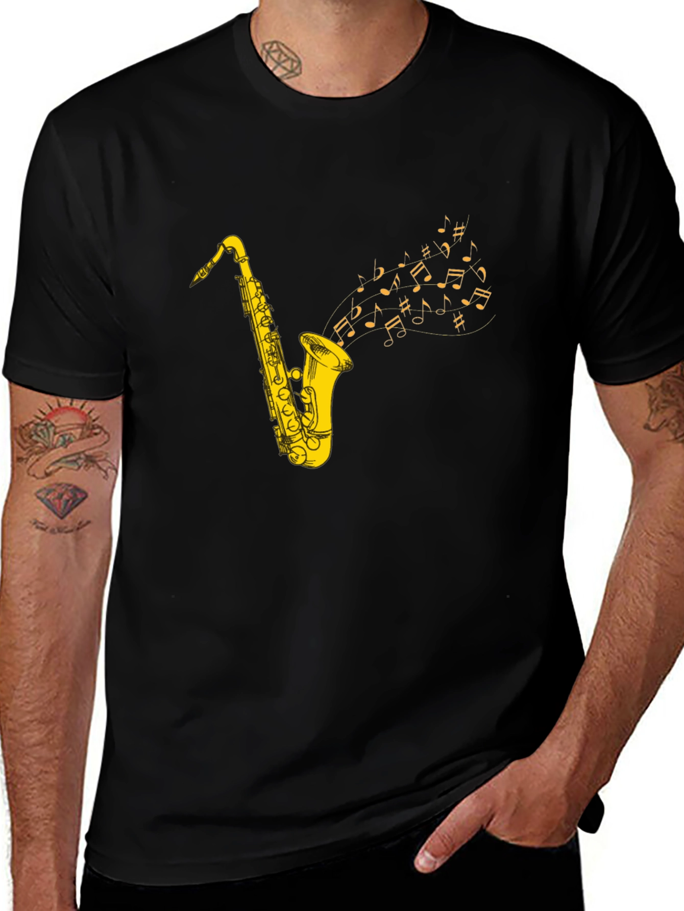 Variant 29 of Saxophone Music Notes Graphic T-Shirt
