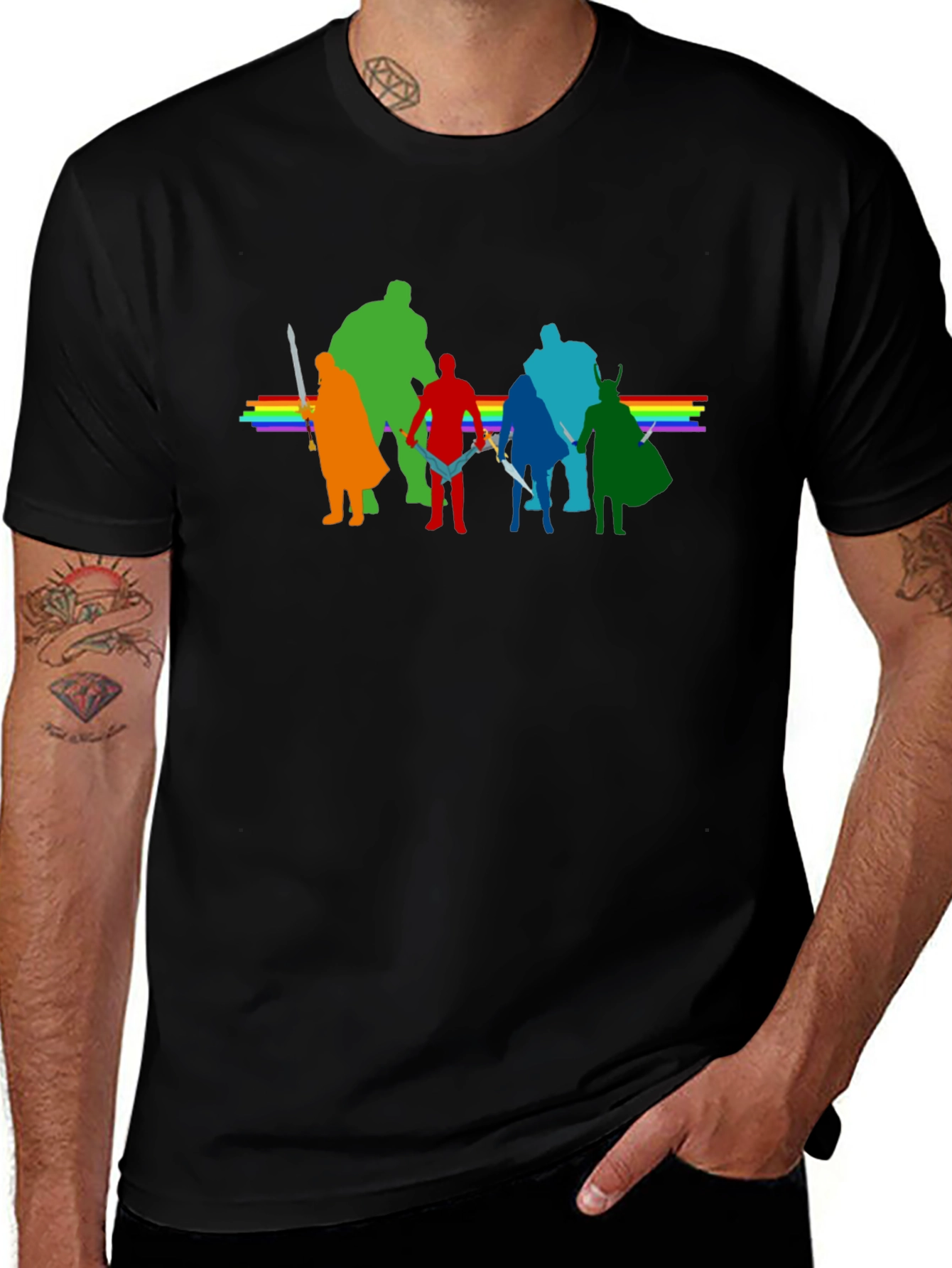 Rainbow Avengers T-Shirt - Stylish Graphic Tee