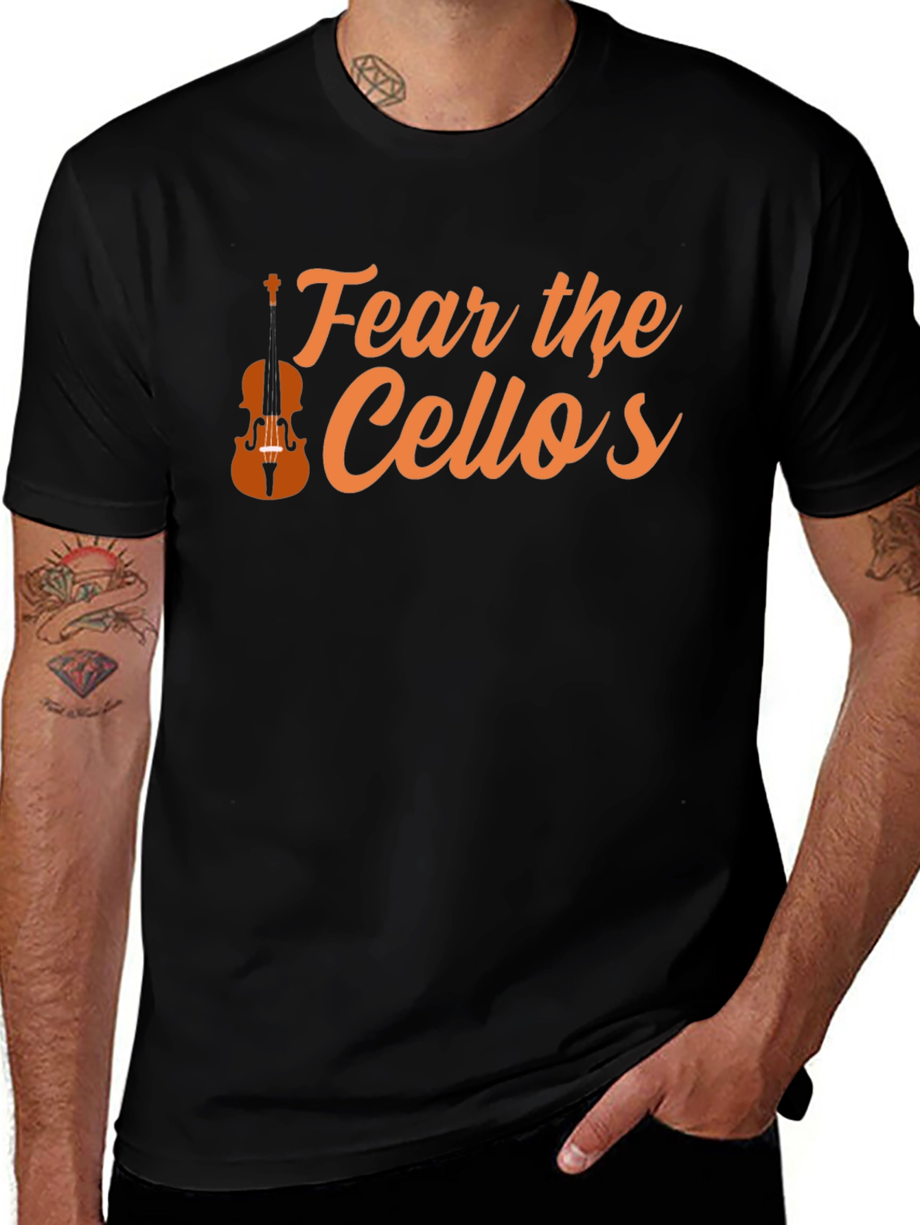 Variant 4 of Fear the Cellos Black Graphic Tee