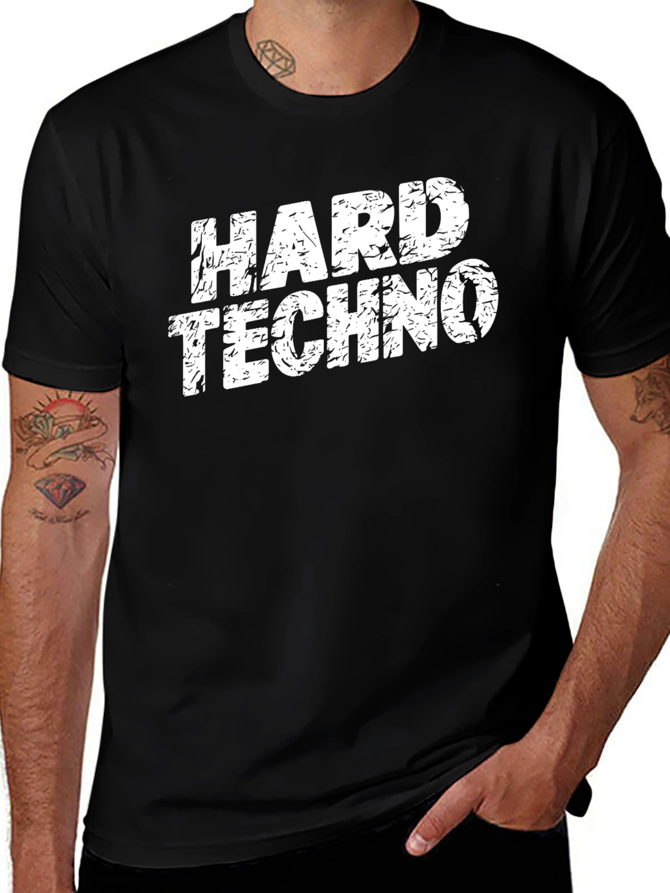 Variant 6 of Hard Techno Distressed Graphic T-Shirt
