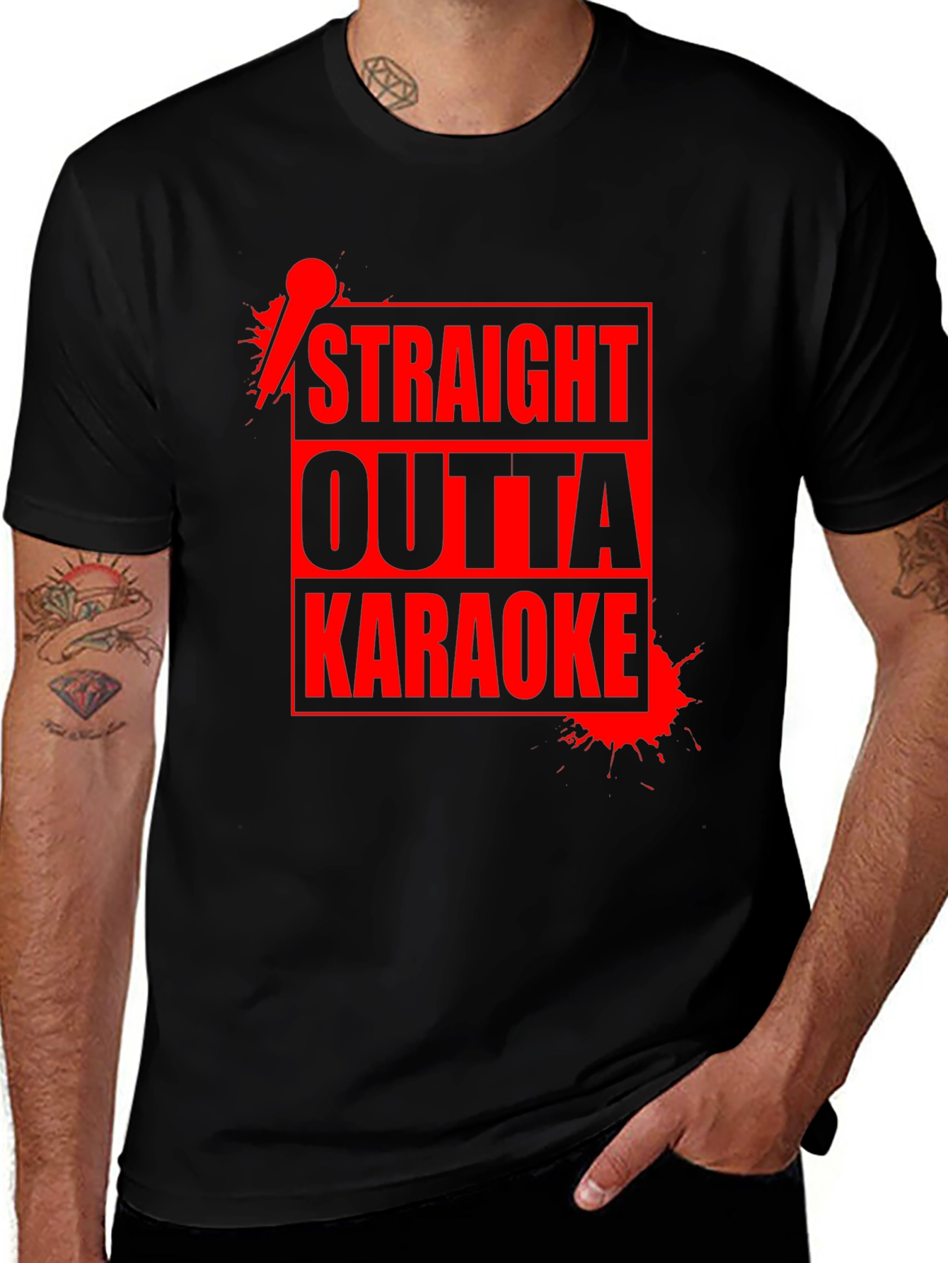 Variant 10 of Straight Outta Karaoke T-Shirt - Funny Music Sing Design