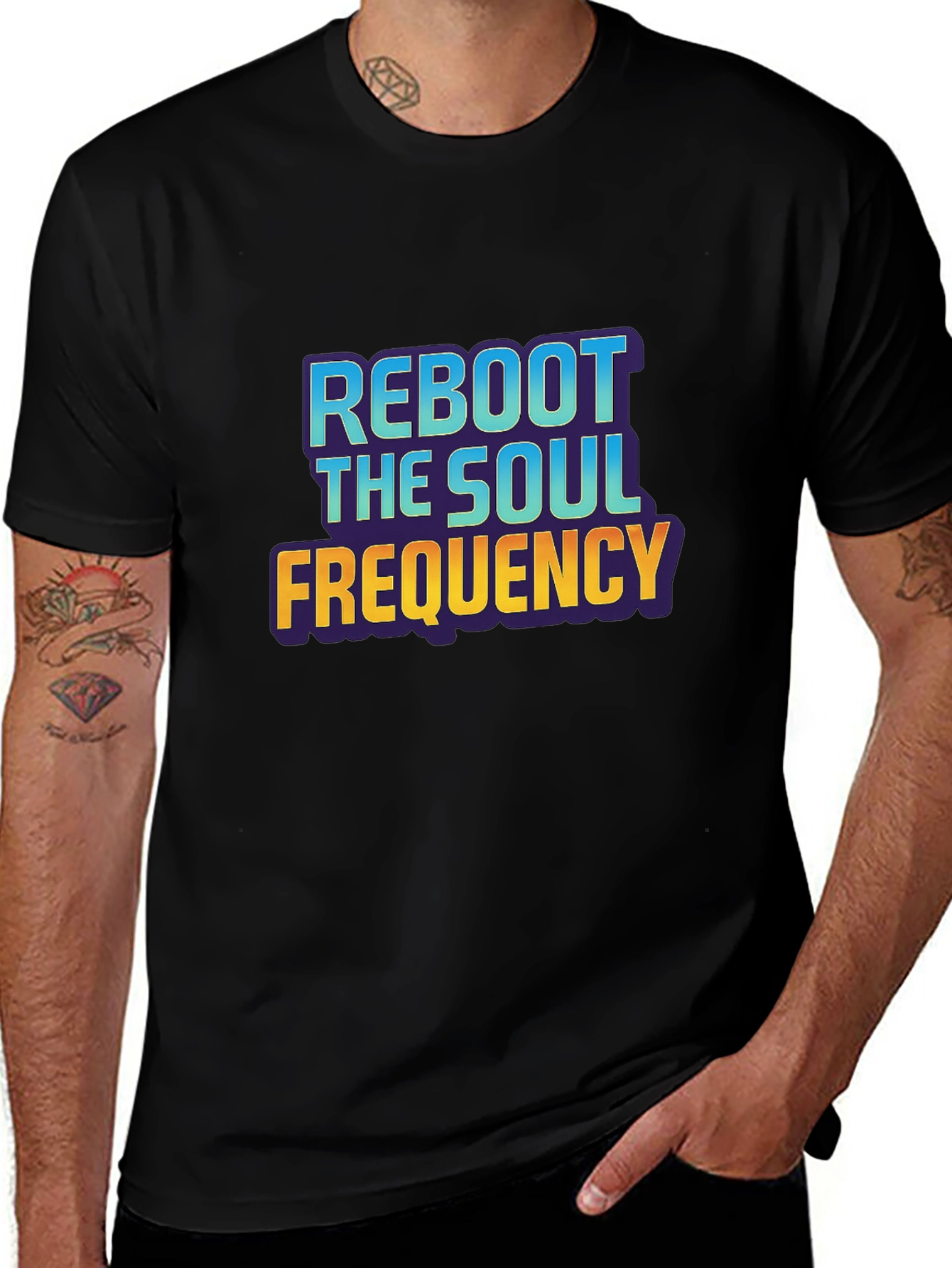 Variant 5 of Reboot The Soul Frequency T-Shirt - Black Graphic Tee