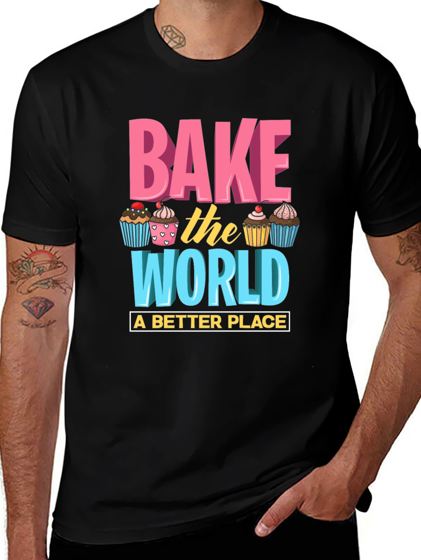 Variant 30 of Bake the World T-Shirt - Fun Cupcake Design