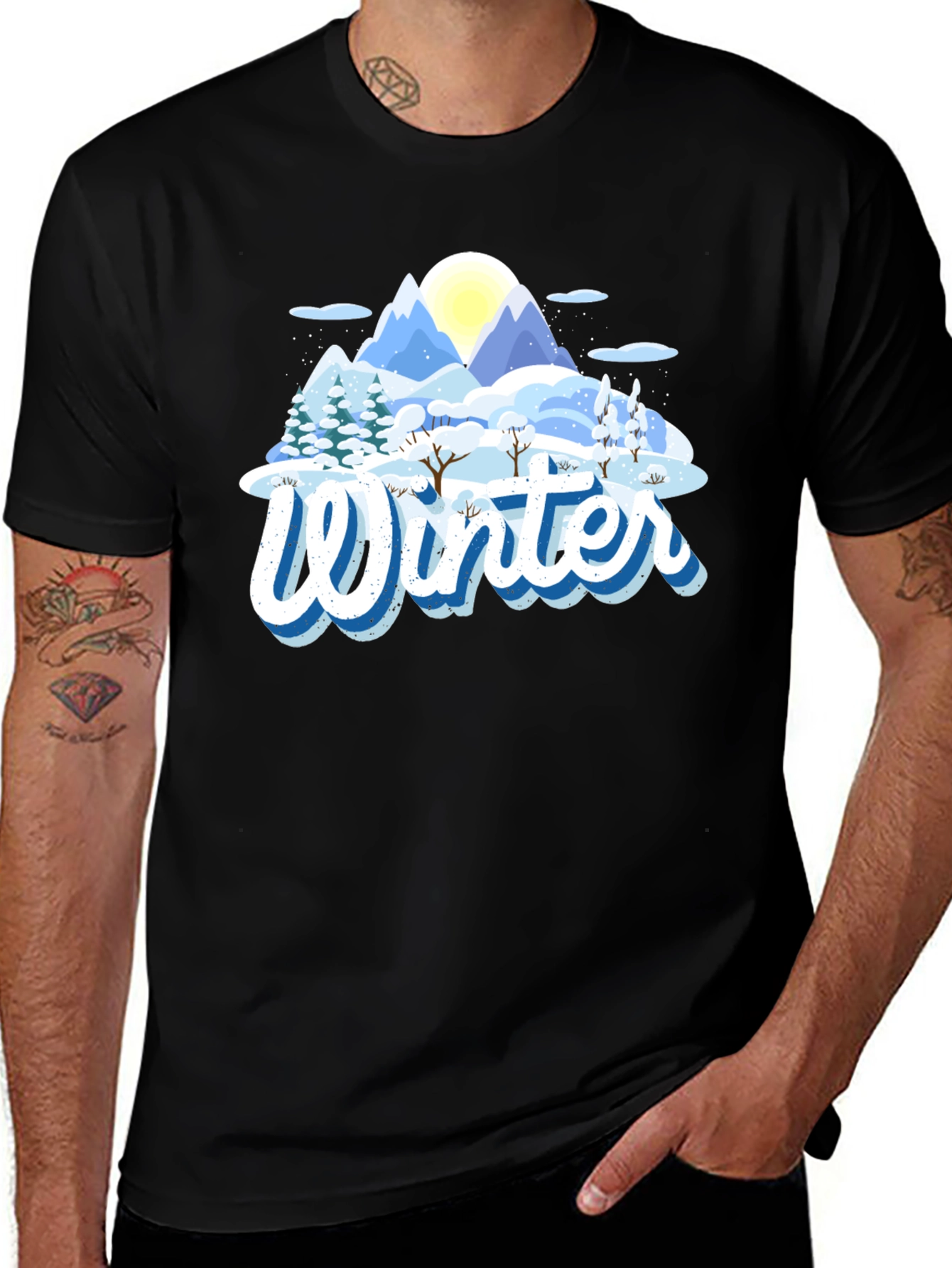Variant 24 of Winter Mountain Graphic Tee - Black