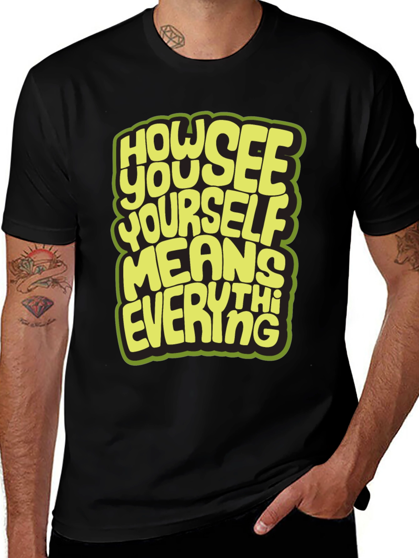 Inspirational Graphic Tee - "How You See Yourself" Black T-Shirt