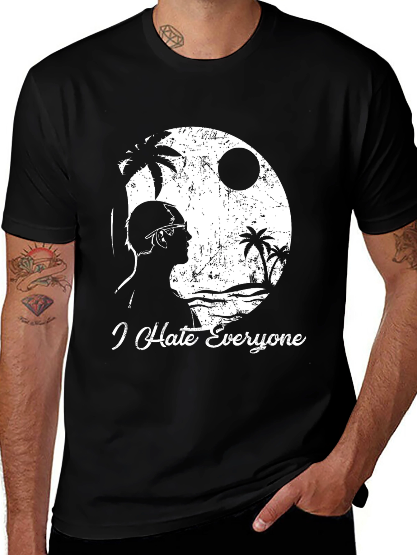 Variant 28 of I Hate Everyone Beach T-Shirt - Black